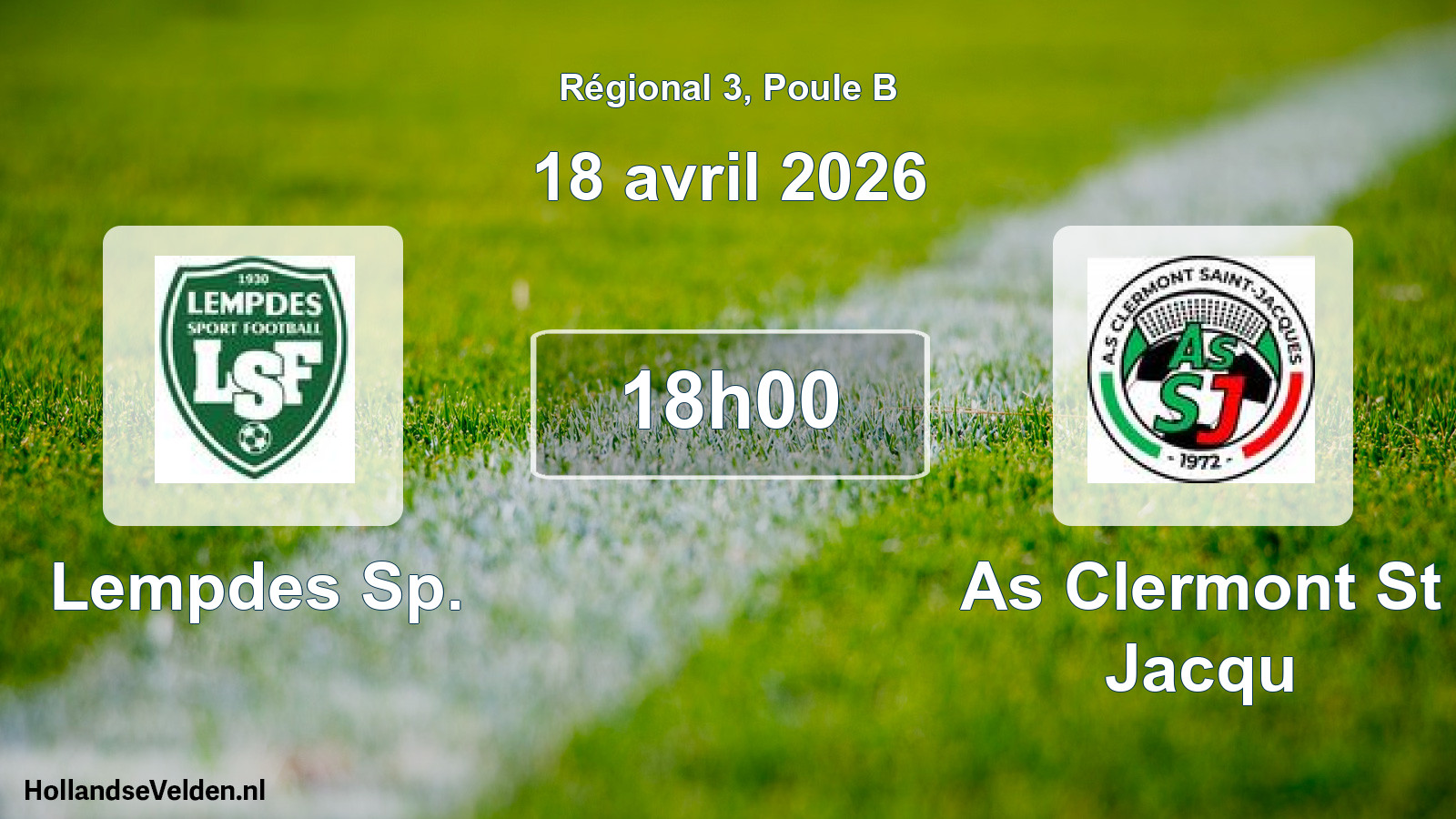 Scheduled Match: Lempdes Sp. - As Clermont St Jacqu (18 April 2026)