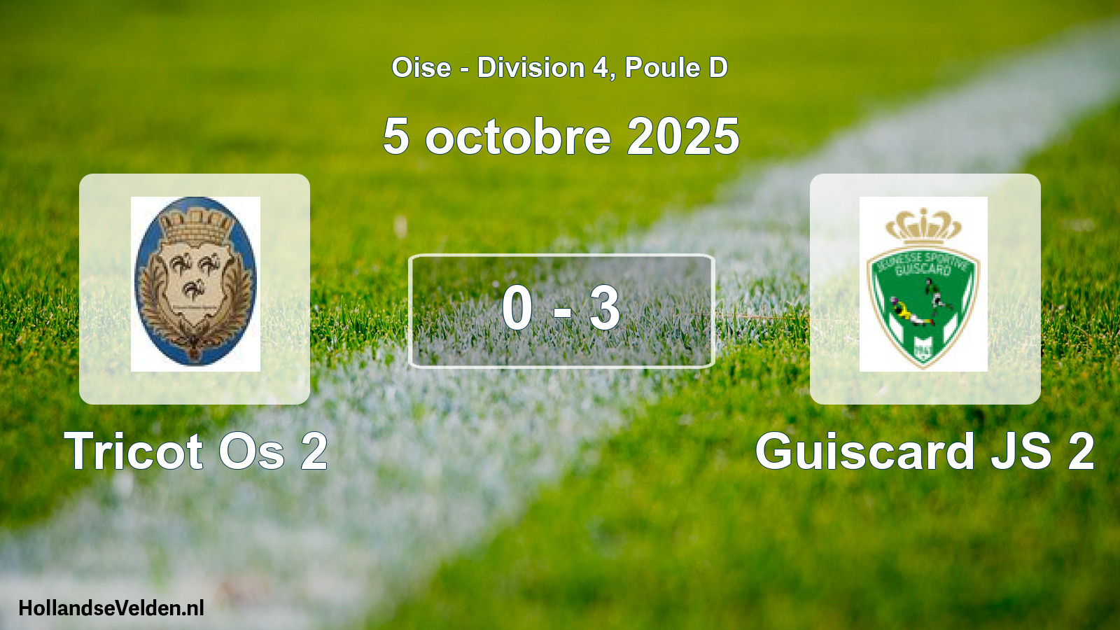Match joué: Tricot Os 2 - Guiscard JS 2 0 - 3 (5 octobre 2025)