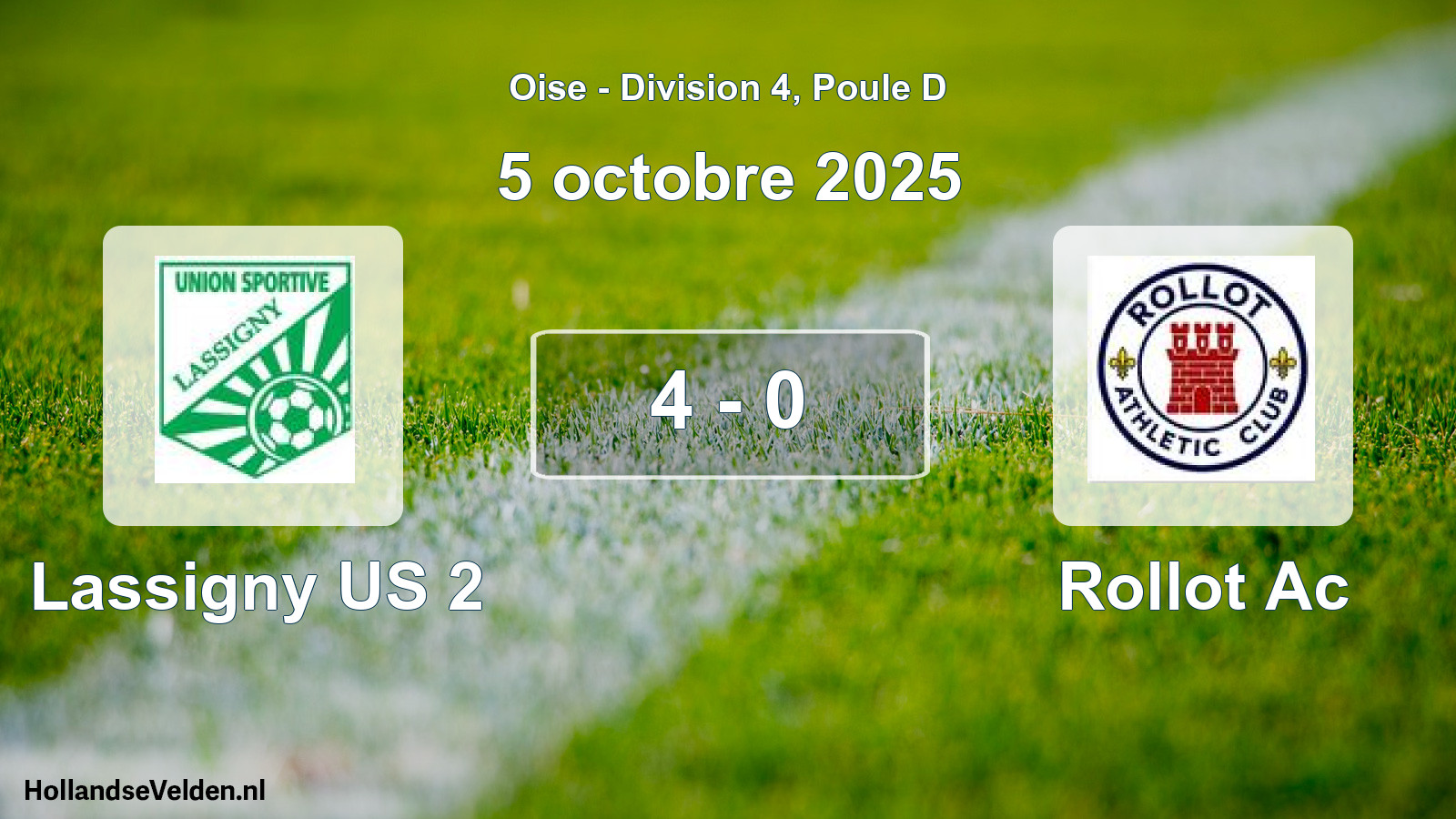 Match joué: Lassigny US 2 - Rollot Ac 4 - 0 (5 octobre 2025)