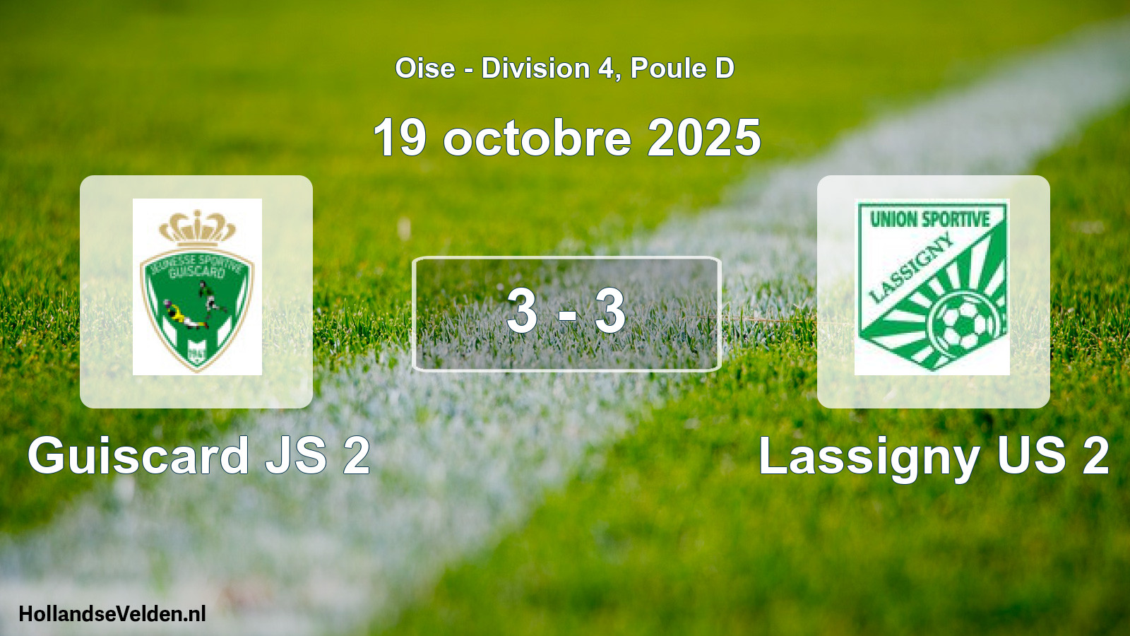 Gespeelde wedstrijd: Guiscard JS 2 - Lassigny US 2 3 - 3 (19 oktober 2025)