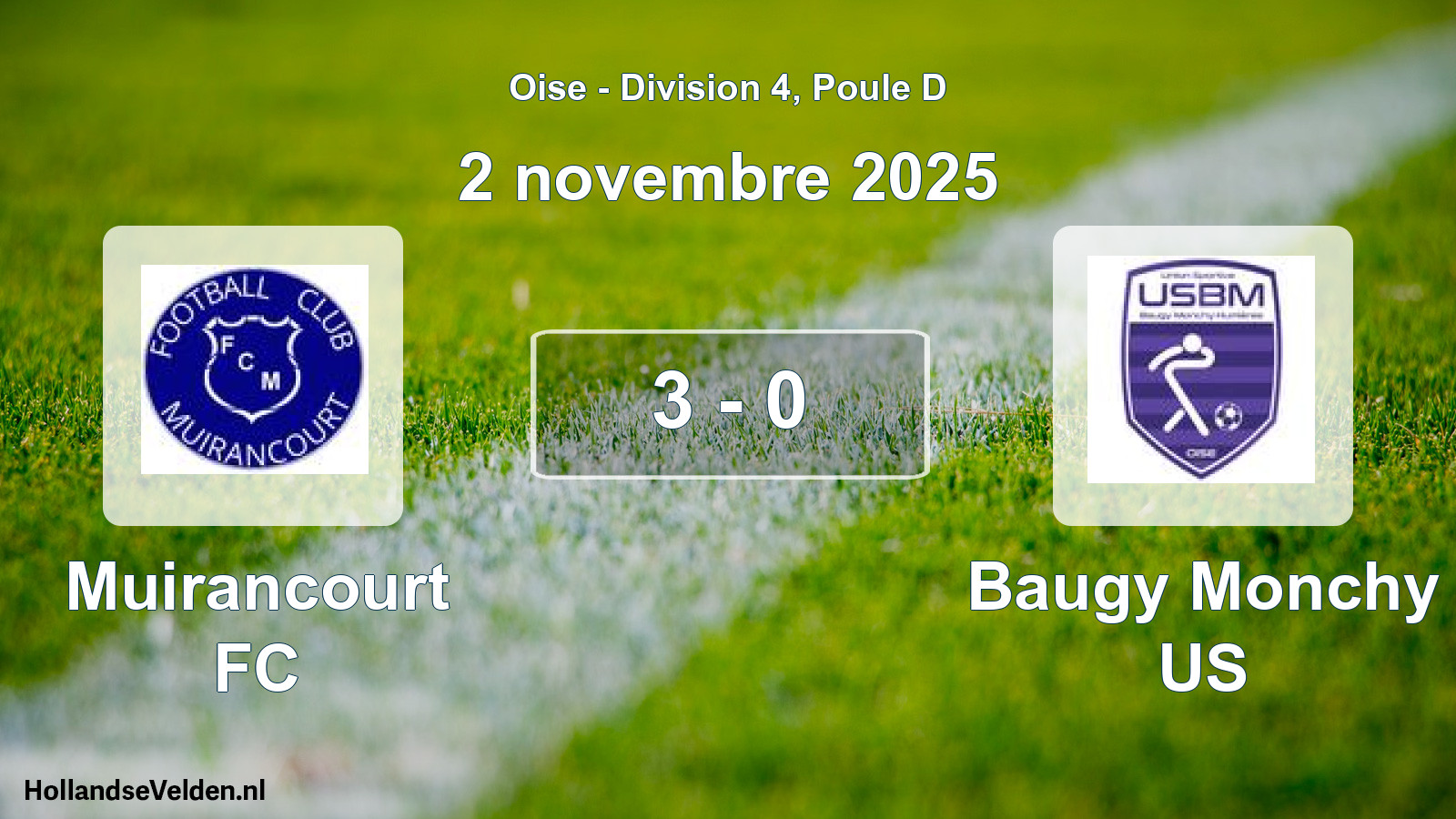 Match joué: Muirancourt FC - Baugy Monchy US 3 - 0 (2 novembre 2025)