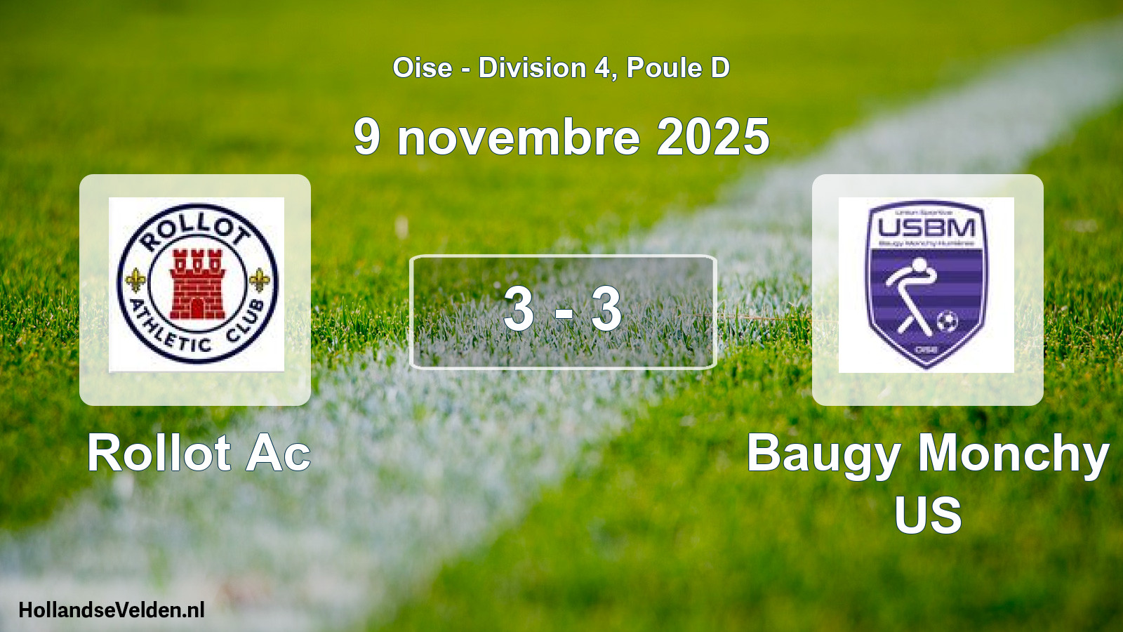 Match joué: Rollot Ac - Baugy Monchy US 3 - 3 (9 novembre 2025)