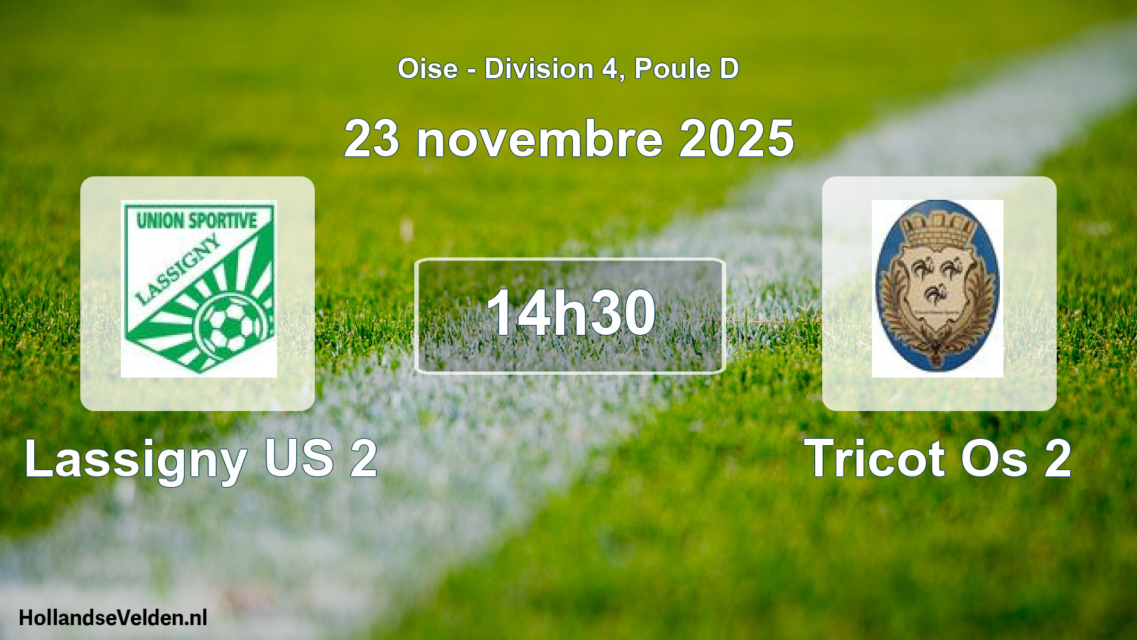 Geplande wedstrijd: Lassigny US 2 - Tricot Os 2 (23 november 2025)