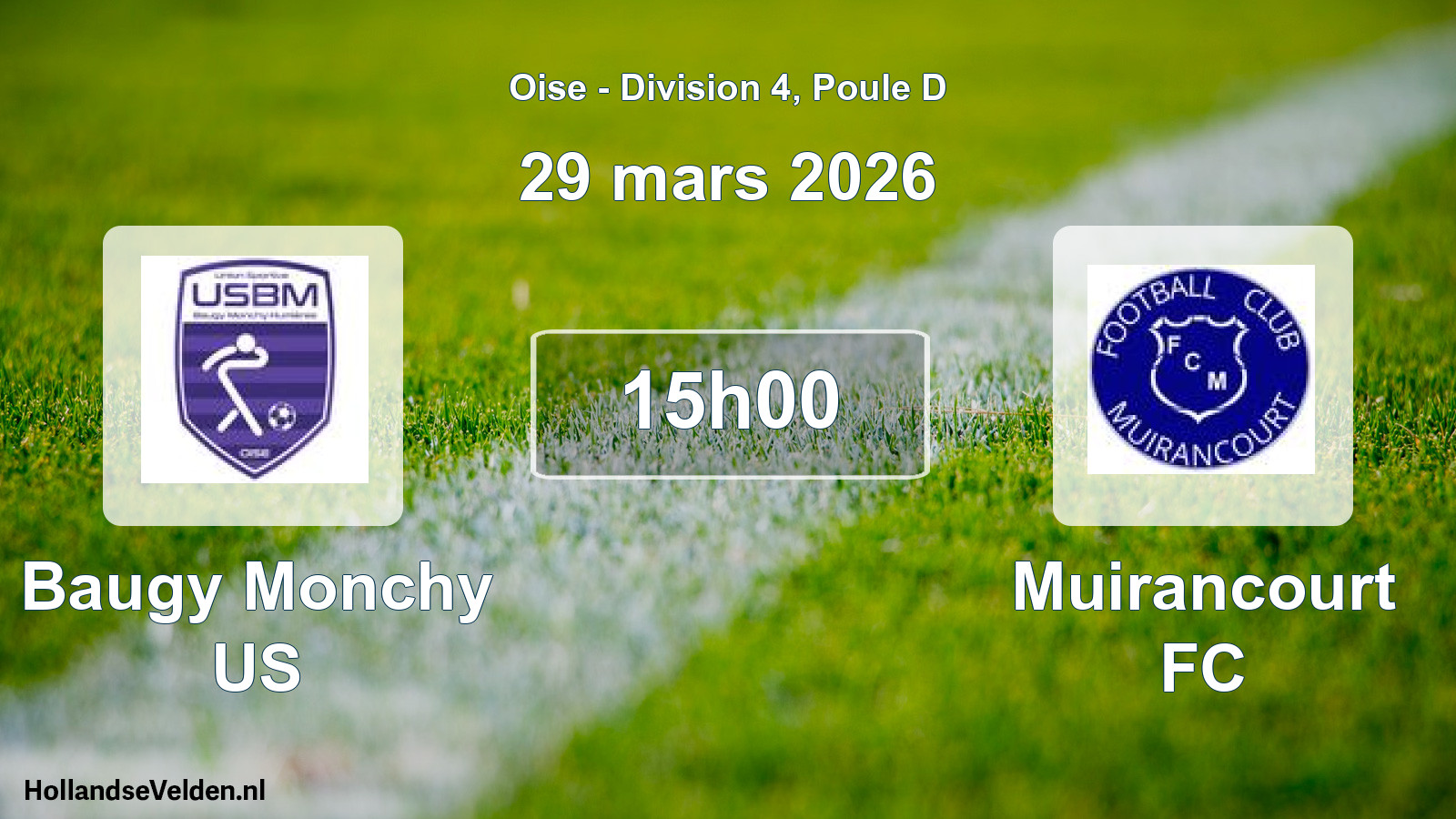 Match programmé: Baugy Monchy US - Muirancourt FC (29 mars 2026)