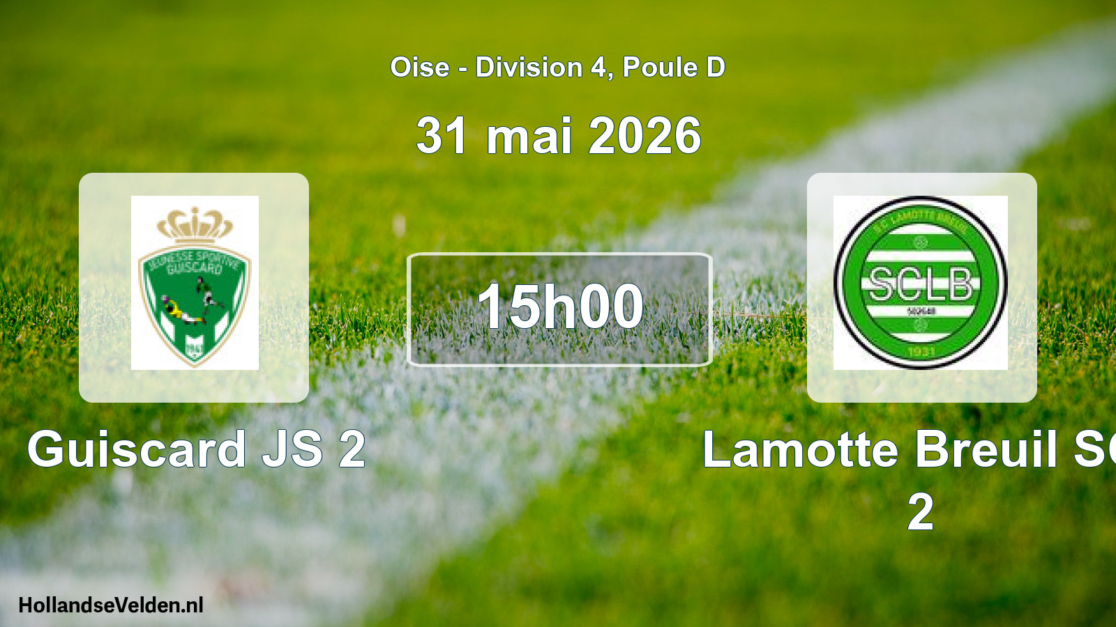 Geplande wedstrijd: Guiscard JS 2 - Lamotte Breuil SC 2 (31 mei 2026)