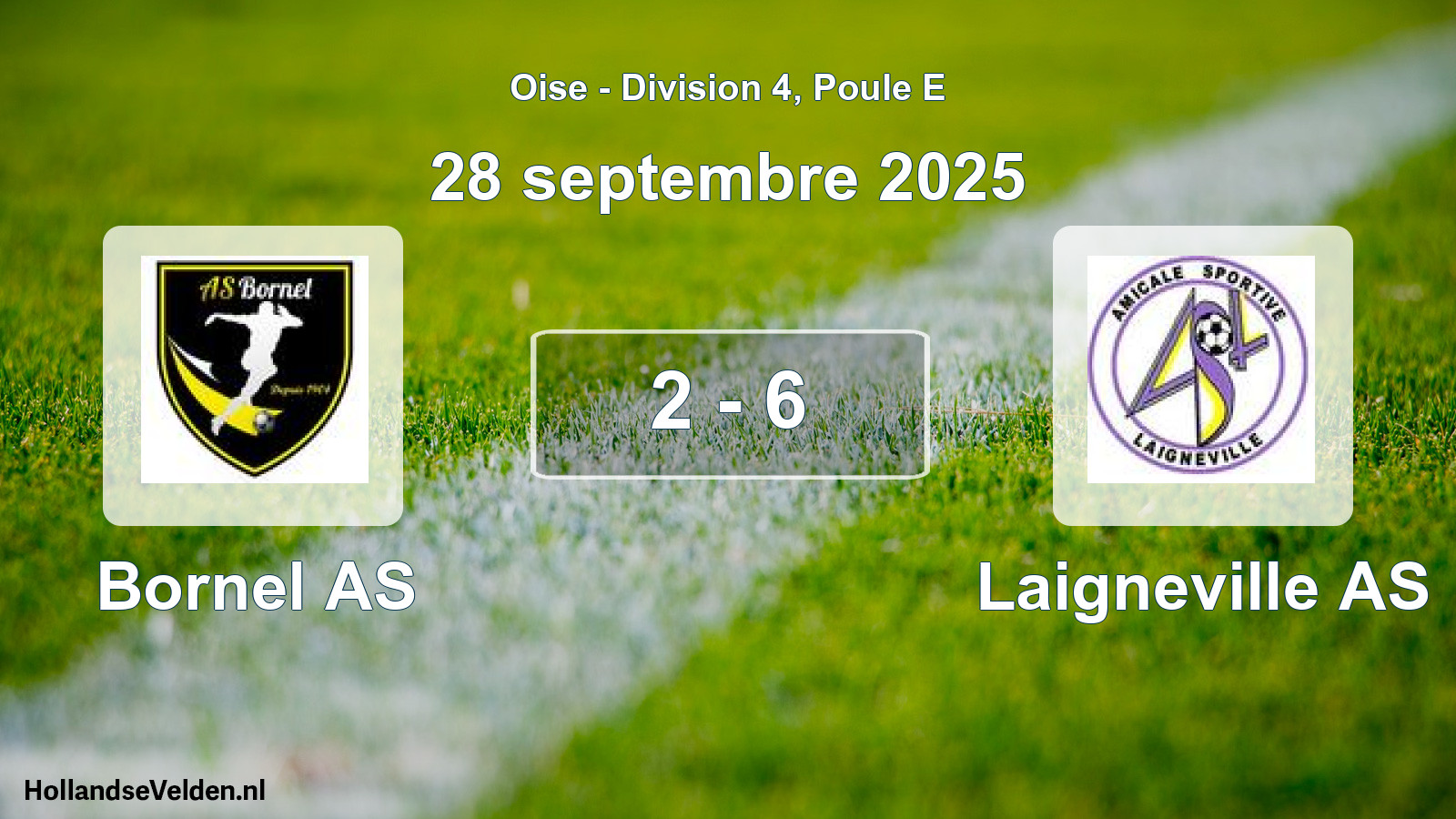 Match joué: Bornel AS - Laigneville AS 2 - 6 (28 septembre 2025)