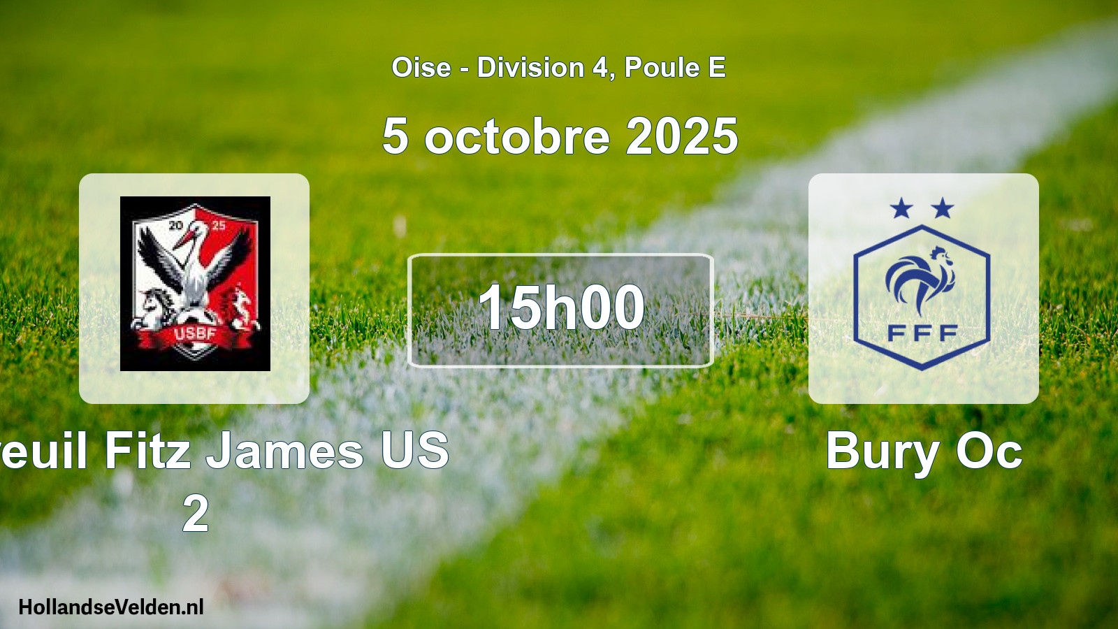 Match programmé: Breuil Fitz James US 2 - Bury Oc (5 octobre 2025)