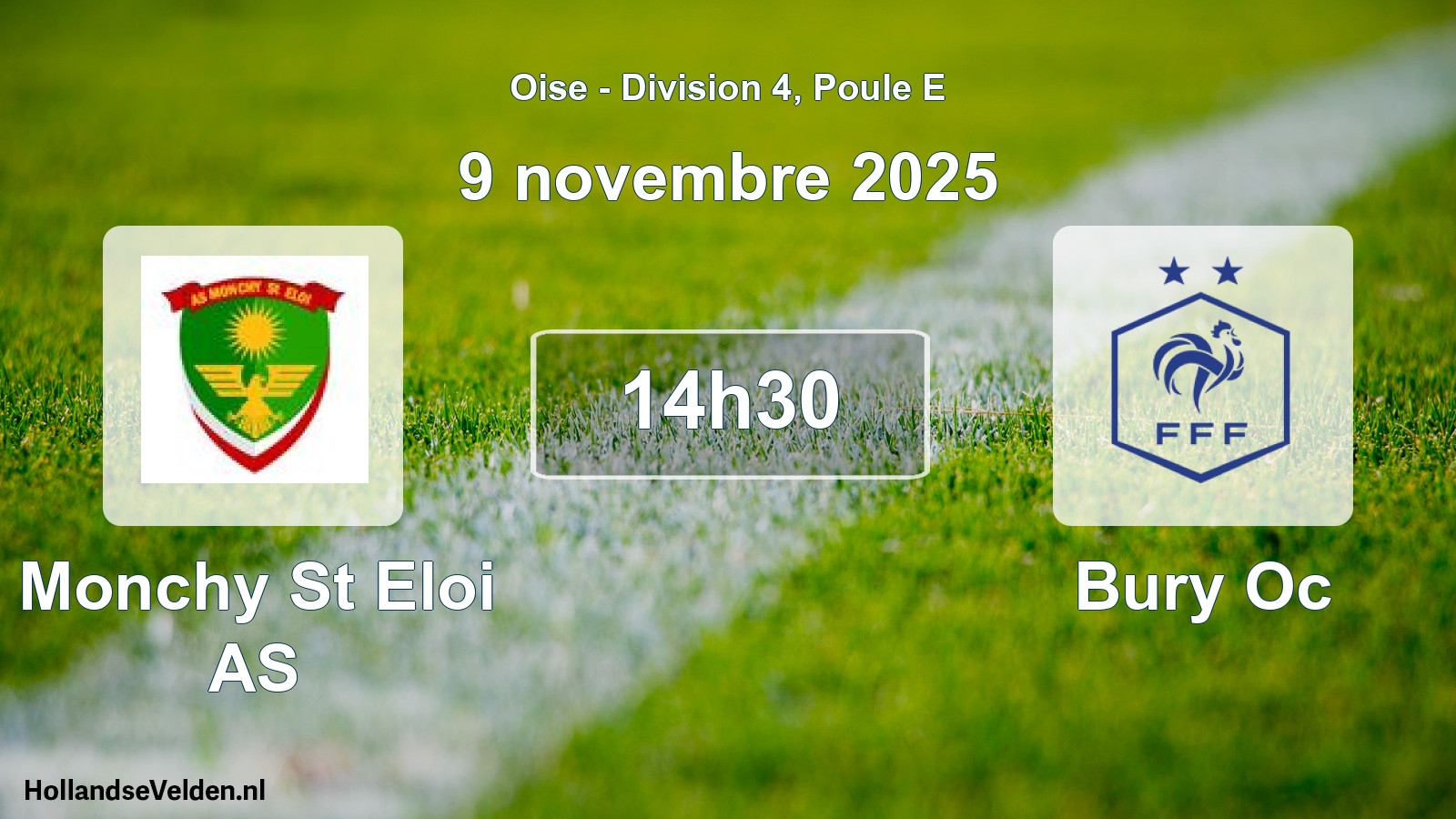 Match programmé: Monchy St Eloi AS - Bury Oc (9 novembre 2025)