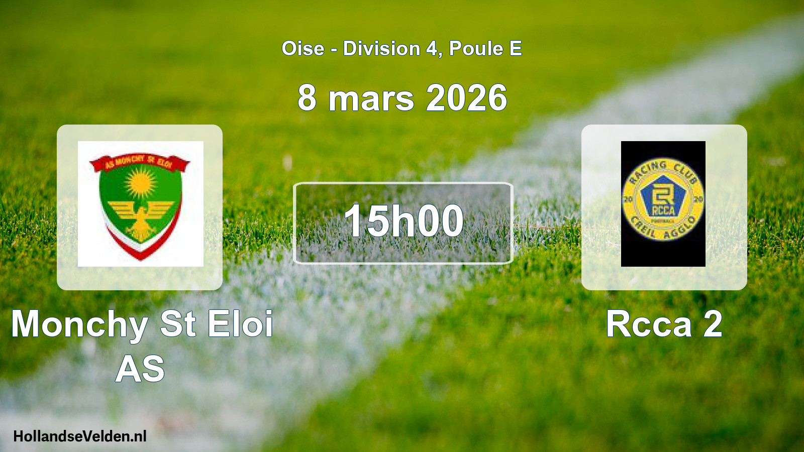 Match programmé: Monchy St Eloi AS - Rcca 2 (8 mars 2026)