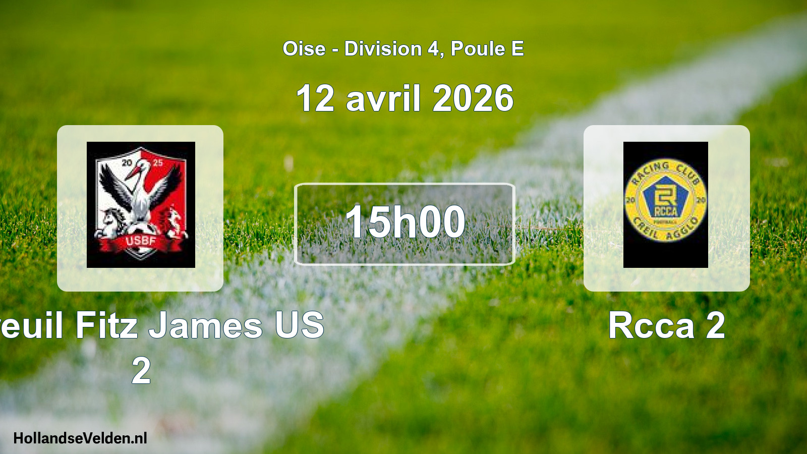 Match programmé: Breuil Fitz James US 2 - Rcca 2 (12 avril 2026)