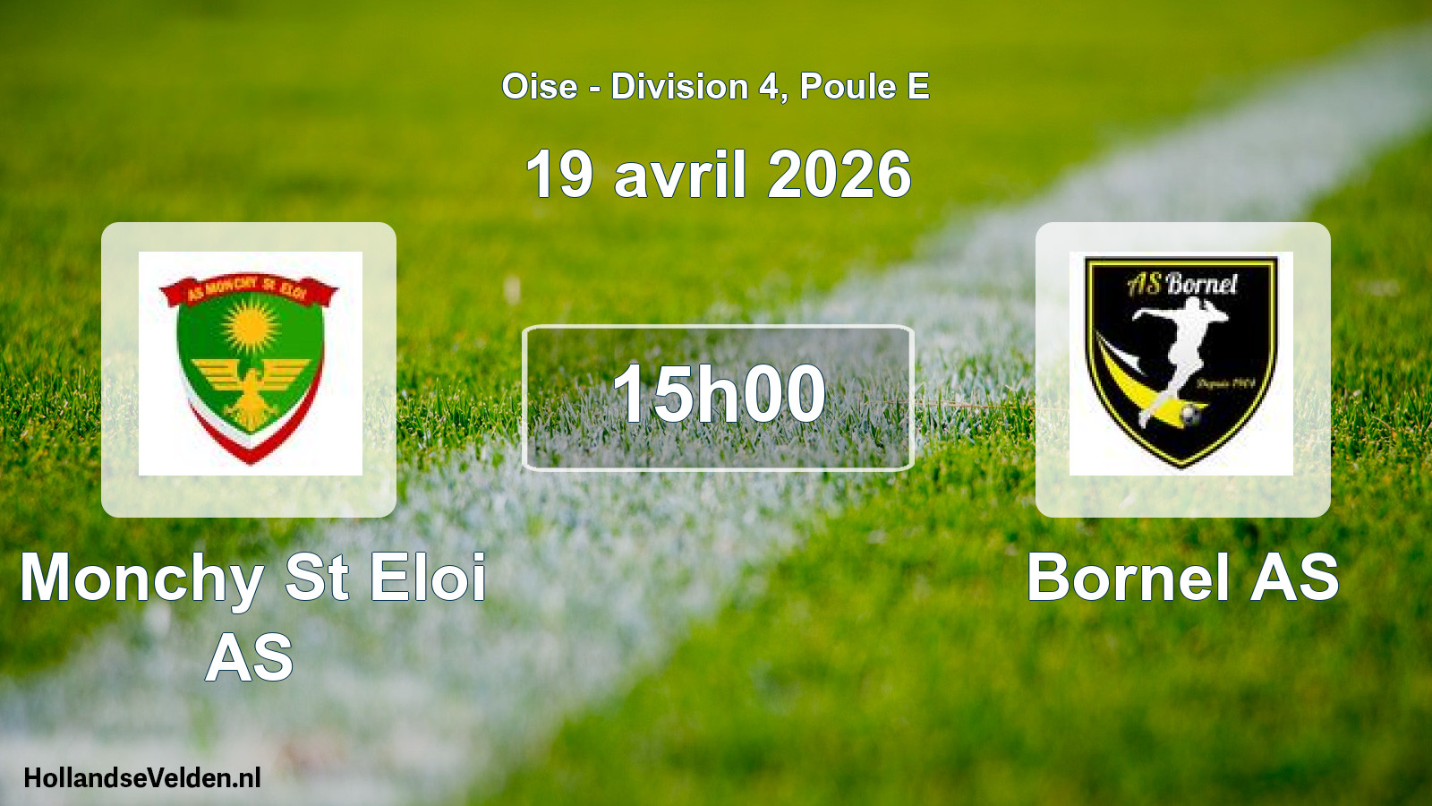 Geplande wedstrijd: Monchy St Eloi AS - Bornel AS (19 april 2026)