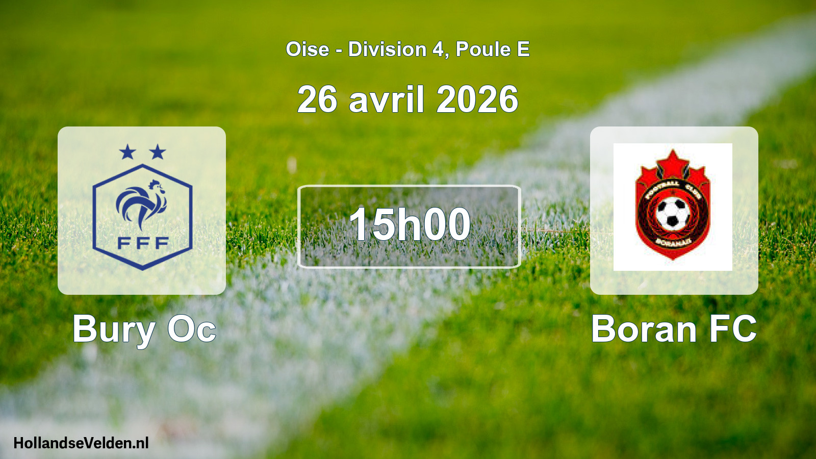 Geplande wedstrijd: Bury Oc - Boran FC (26 april 2026)