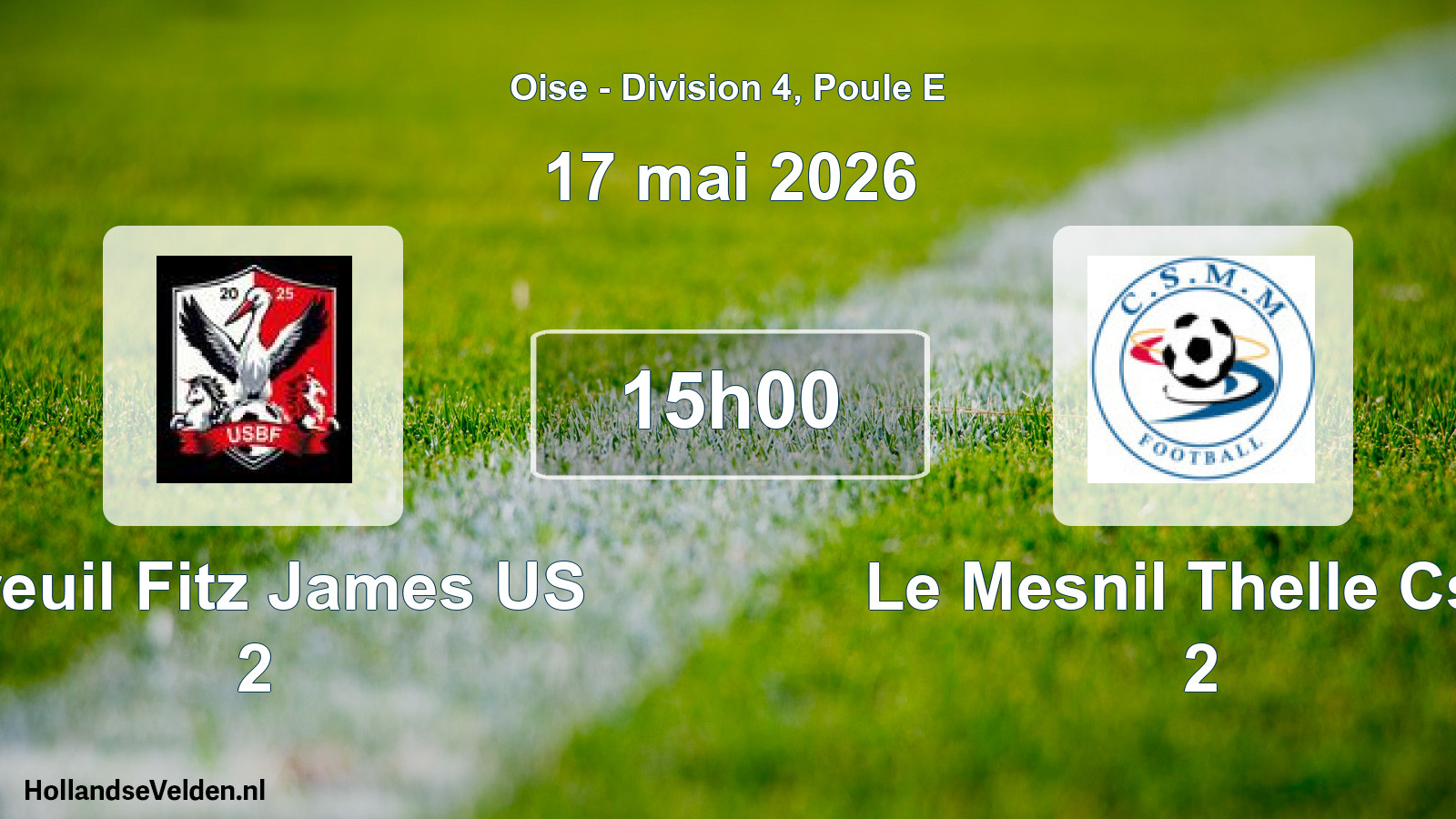 Match programmé: Breuil Fitz James US 2 - Le Mesnil Thelle Csm 2 (17 mai 2026)