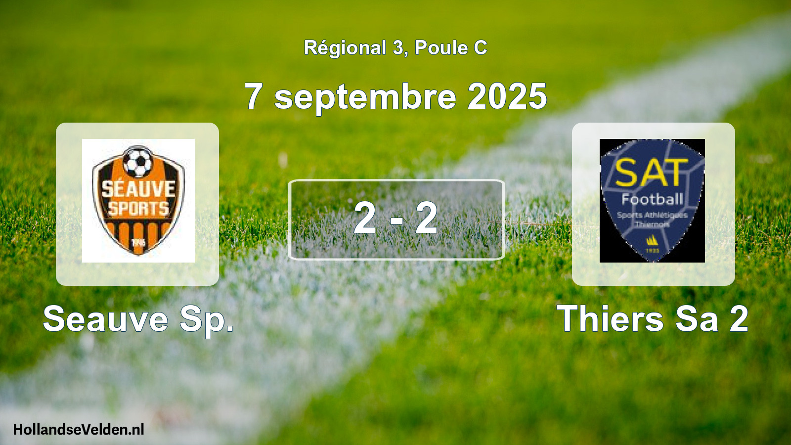 Gespeelde wedstrijd: Seauve Sp. - Thiers Sa 2 2 - 2 (7 september 2025)