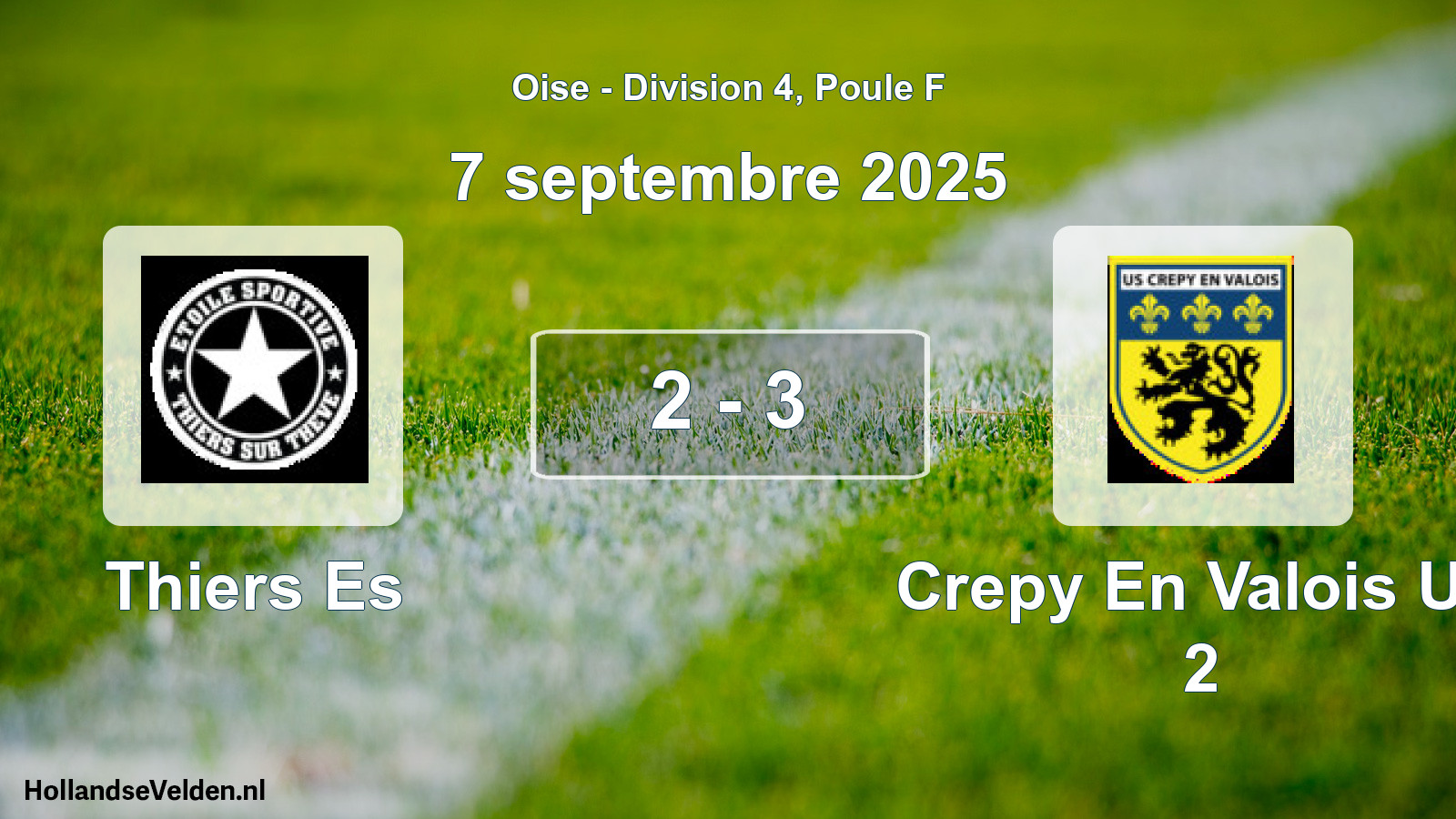 Gespeelde wedstrijd: Thiers Es - Crepy En Valois US 2 2 - 3 (7 september 2025)