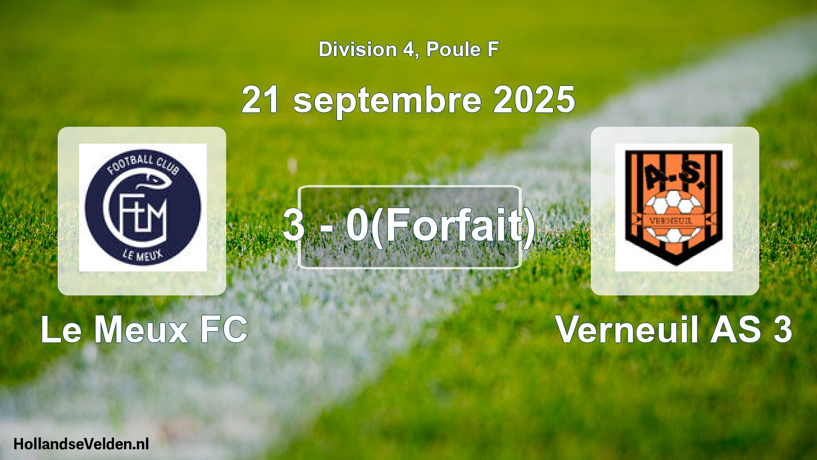 Match joué: Le Meux FC - Verneuil AS 3 3 - 0(Forfait) (21 septembre 2025)
