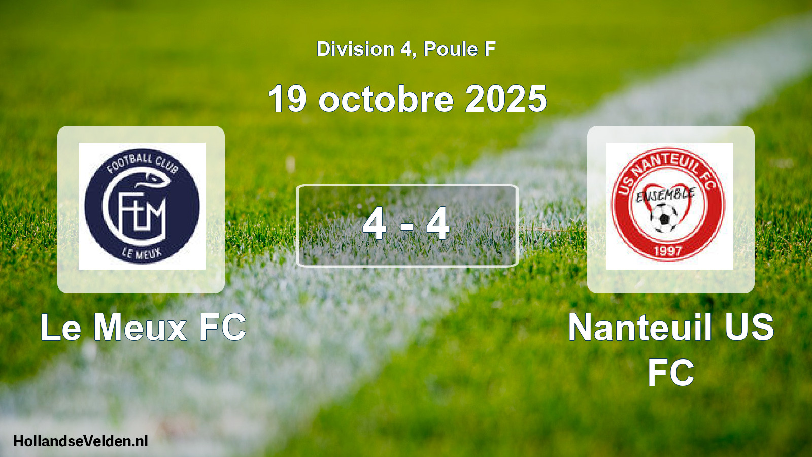 Match joué: Le Meux FC - Nanteuil US FC 4 - 4 (19 octobre 2025)