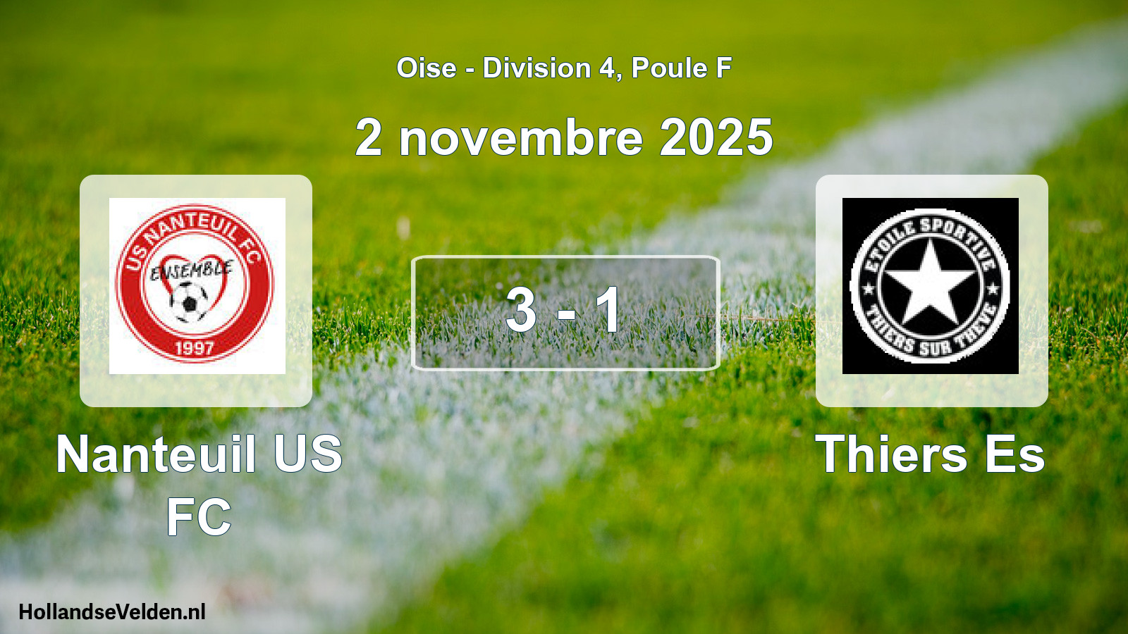 Match joué: Nanteuil US FC - Thiers Es 3 - 1 (2 novembre 2025)