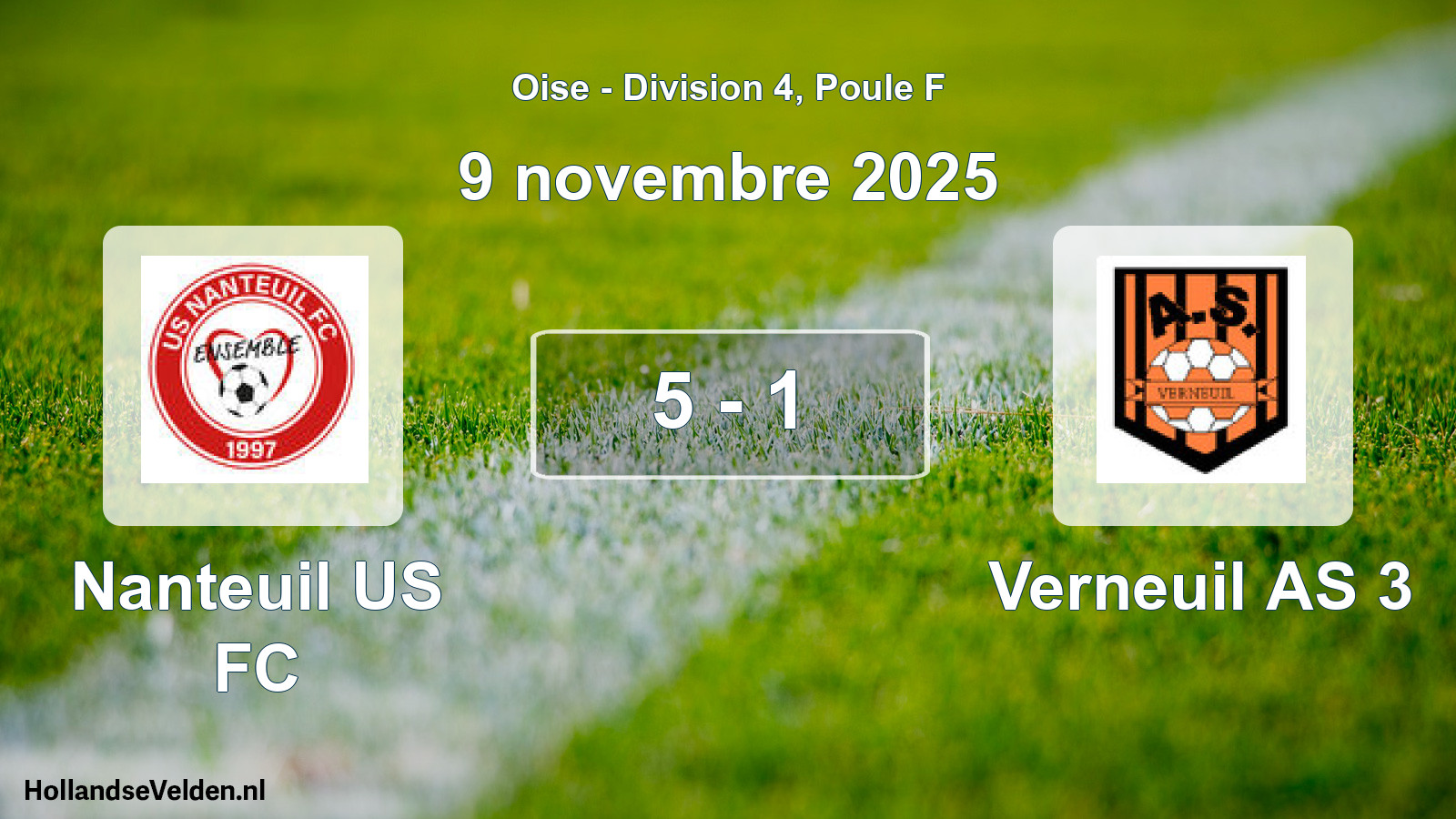 Gespeelde wedstrijd: Nanteuil US FC - Verneuil AS 3 5 - 1 (9 november 2025)