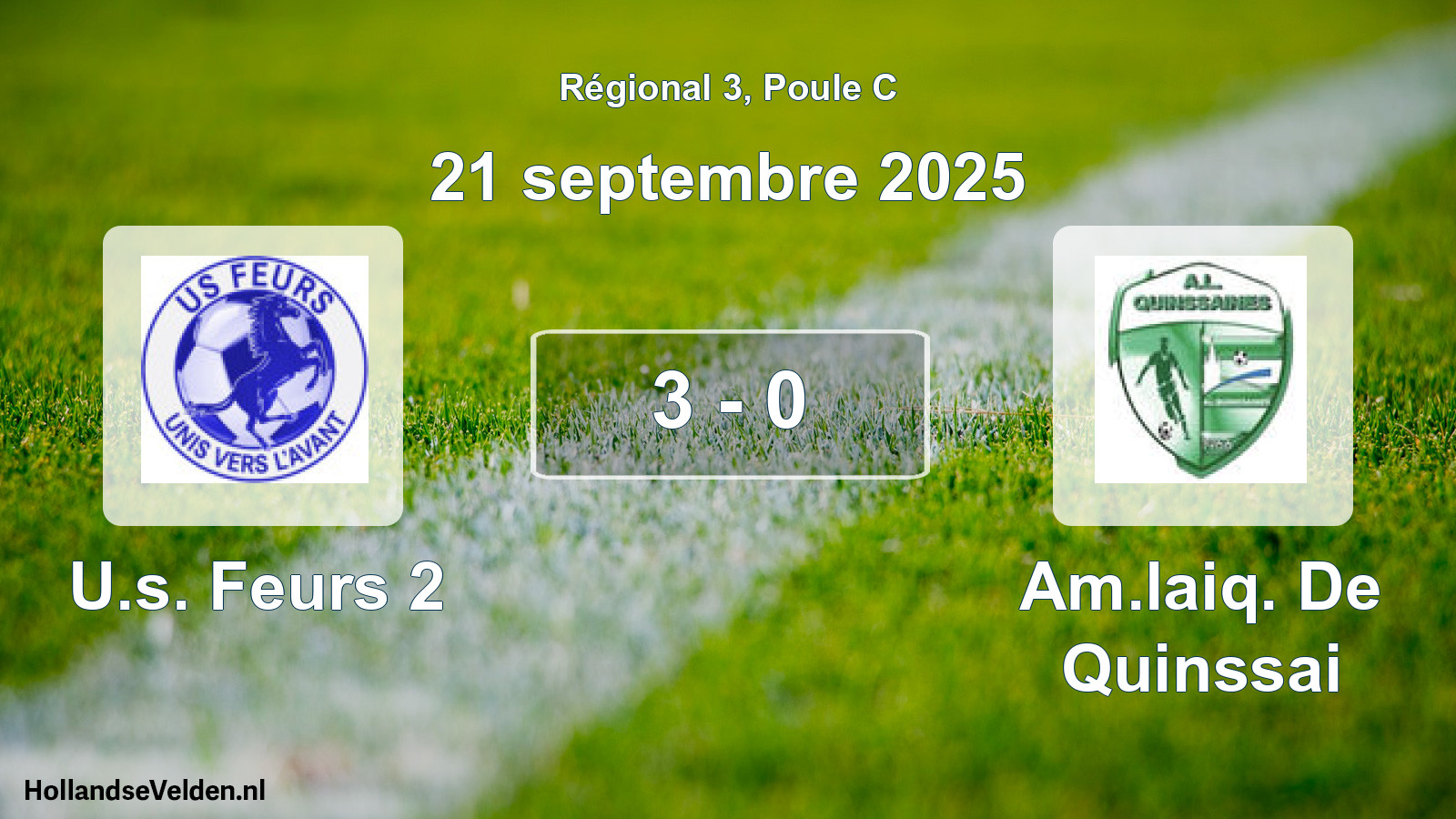 Gespeelde wedstrijd: U.s. Feurs 2 - Am.laiq. De Quinssai 3 - 0 (21 september 2025)
