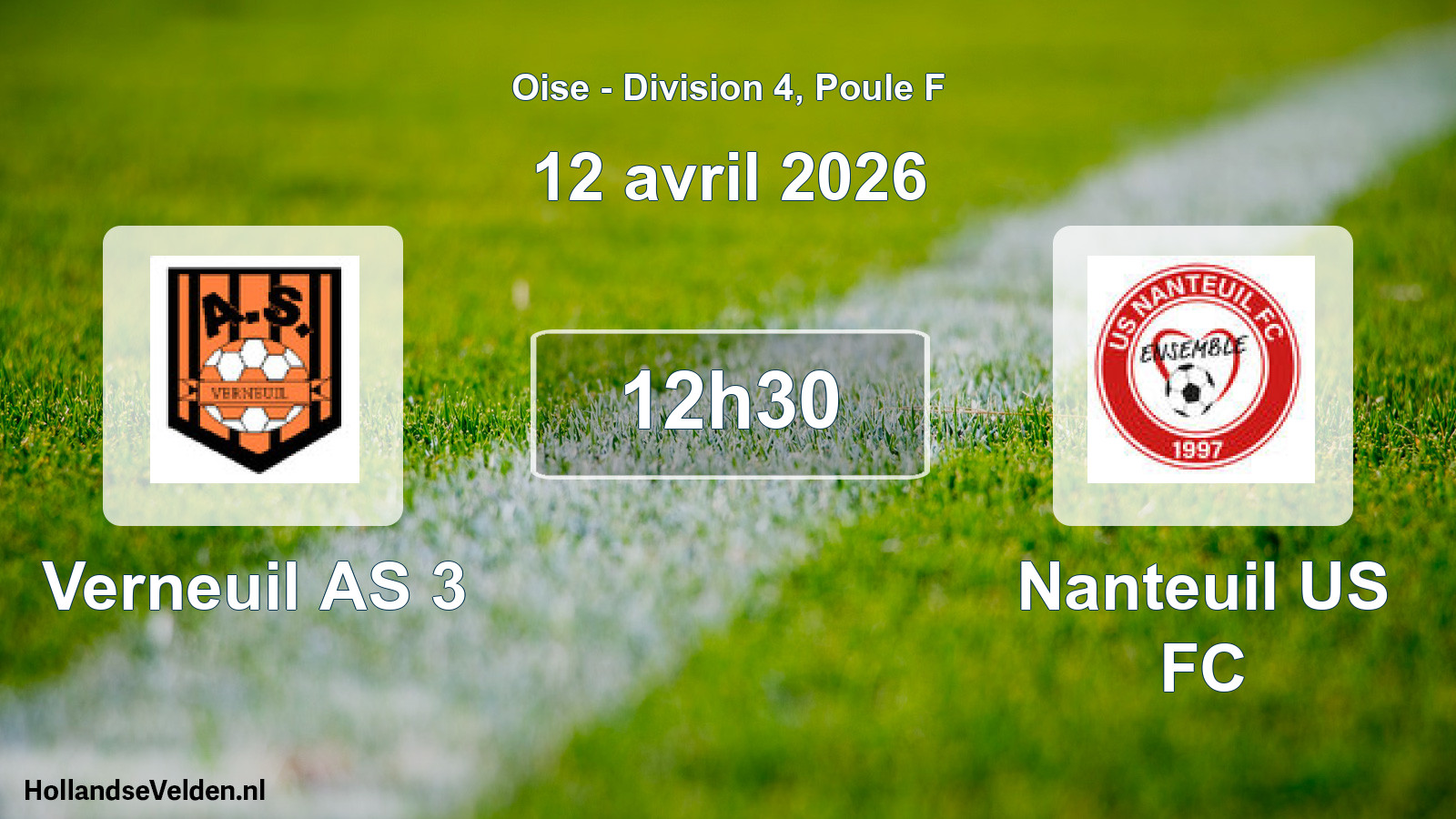 Match programmé: Verneuil AS 3 - Nanteuil US FC (12 avril 2026)