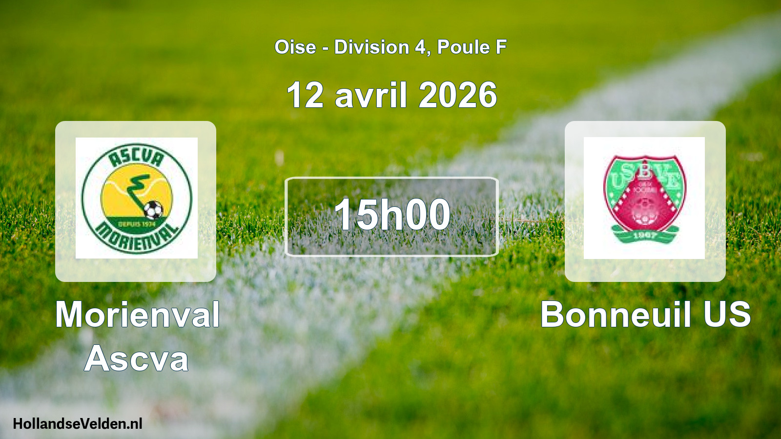 Match programmé: Morienval Ascva - Bonneuil US (12 avril 2026)