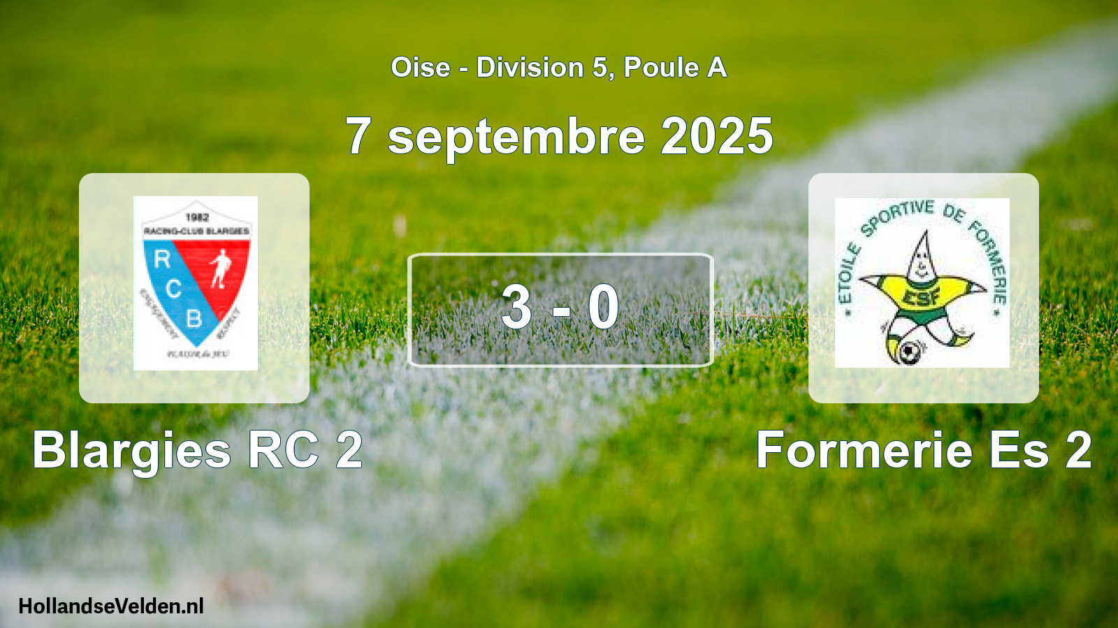 Total number of matches played: Blargies RC 2 - Formerie Es 2 3 - 0 (7 September 2025)