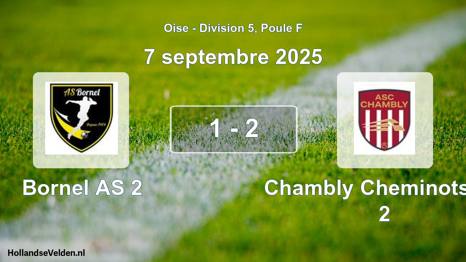 Match joué: Bornel AS 2 - Chambly Cheminots AS 2 1 - 2 (7 septembre 2025)