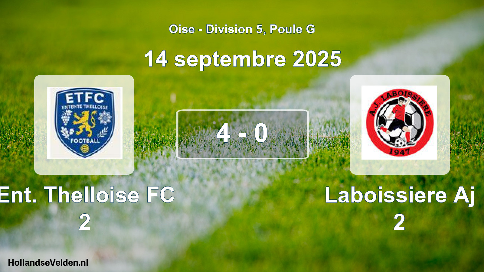 Match joué: Ent. Thelloise FC 2 - Laboissiere Aj 2 4 - 0 (14 septembre 2025)