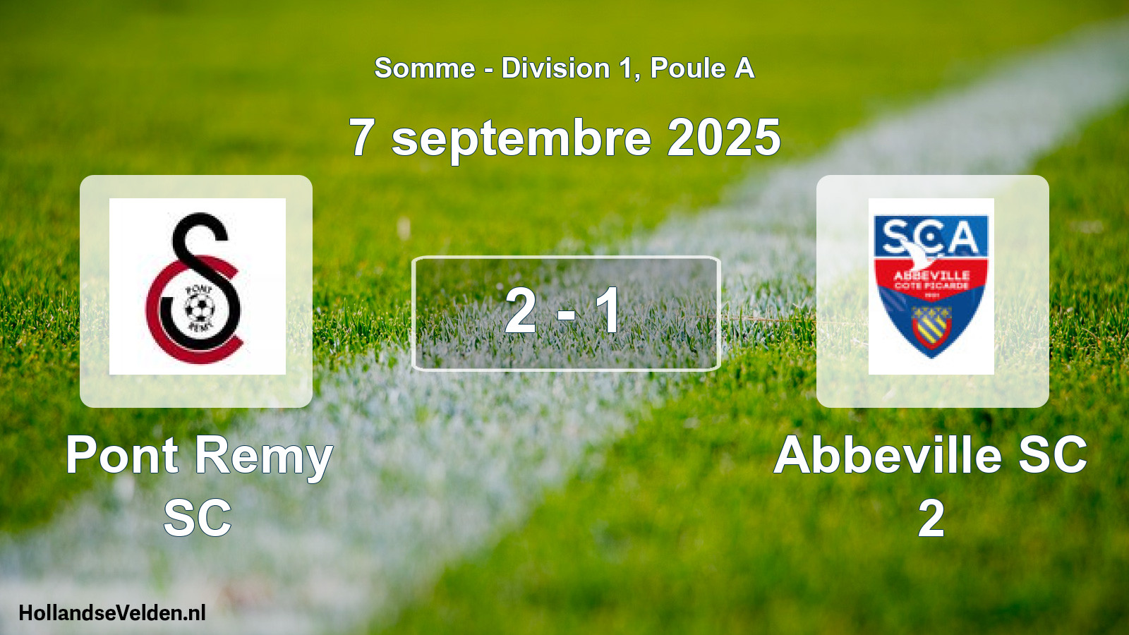 Total number of matches played: Pont Remy SC - Abbeville SC 2 2 - 1 (7 September 2025)