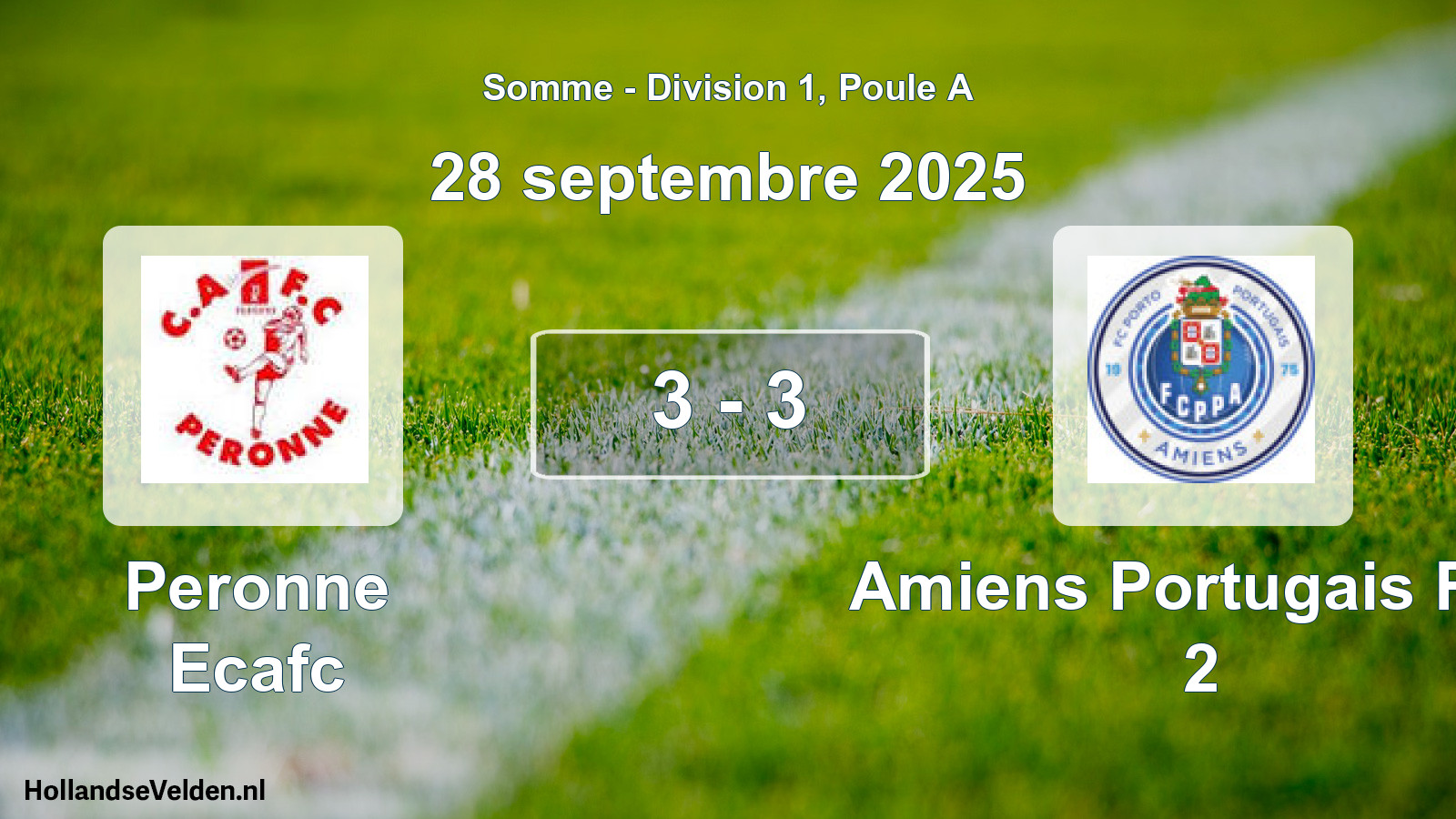 Match joué: Peronne Ecafc - Amiens Portugais Fcp 2 3 - 3 (28 septembre 2025)
