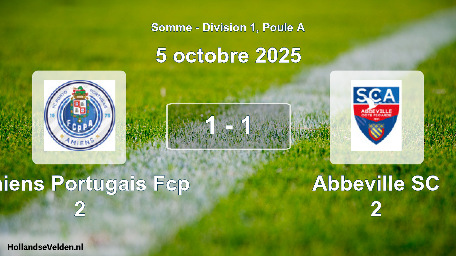 Gespeelde wedstrijd: Amiens Portugais Fcp 2 - Abbeville SC 2 1 - 1 (5 oktober 2025)