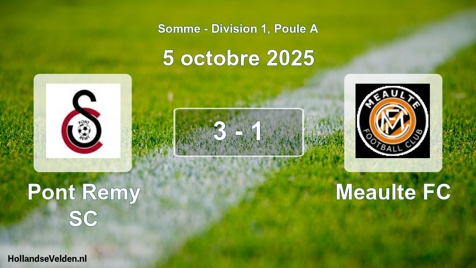 Gespeelde wedstrijd: Pont Remy SC - Meaulte FC 3 - 1 (5 oktober 2025)
