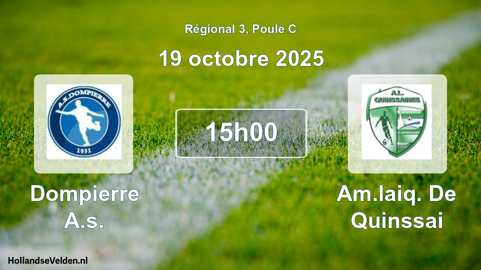 Scheduled Match: Dompierre A.s. - Am.laiq. De Quinssai (19 October 2025)