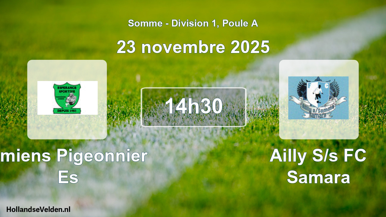 Match programmé: Amiens Pigeonnier Es - Ailly S/s FC Samara (23 novembre 2025)