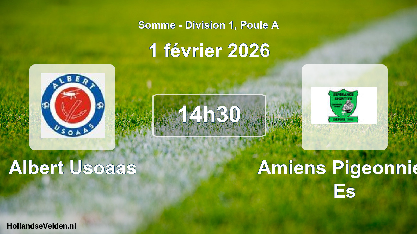 Match programmé: Albert Usoaas - Amiens Pigeonnier Es (1 février 2026)