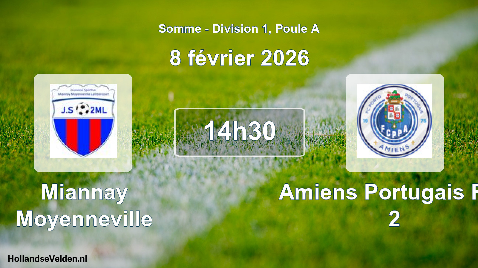 Geplande wedstrijd: Miannay Moyenneville - Amiens Portugais Fcp 2 (8 februari 2026)