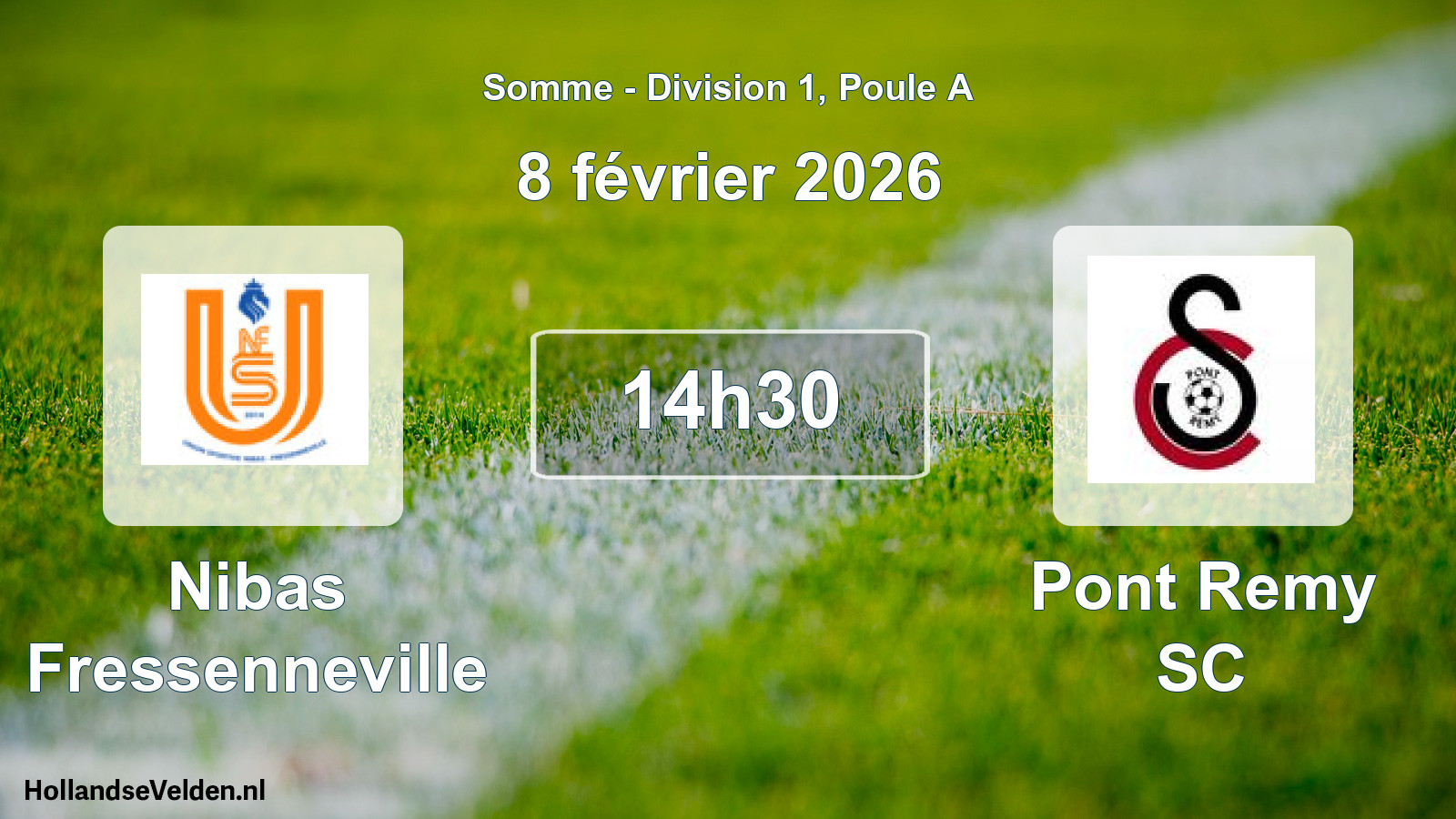 Match programmé: Nibas Fressenneville - Pont Remy SC (8 février 2026)