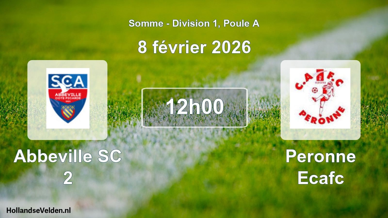 Match programmé: Abbeville SC 2 - Peronne Ecafc (8 février 2026)