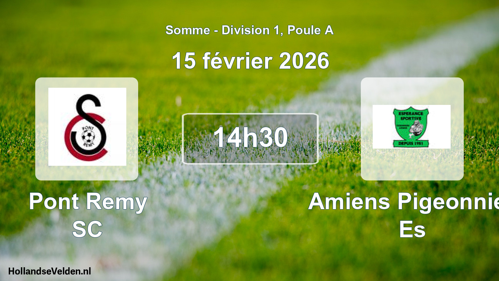Scheduled Match: Pont Remy SC - Amiens Pigeonnier Es (15 February 2026)
