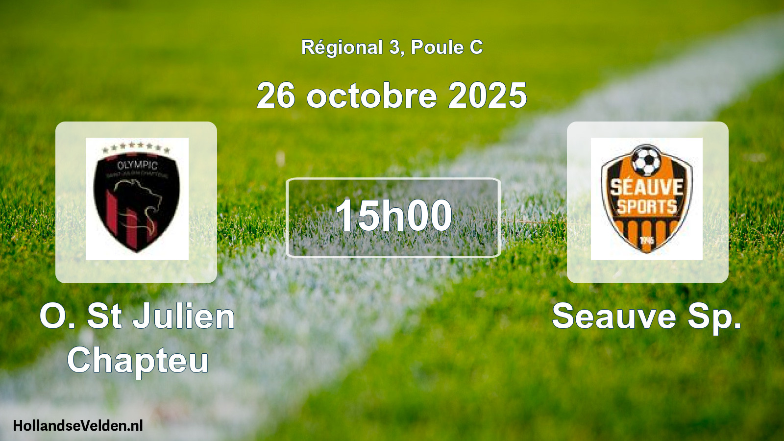 Geplande wedstrijd: O. St Julien Chapteu - Seauve Sp. (26 octobre 2025)