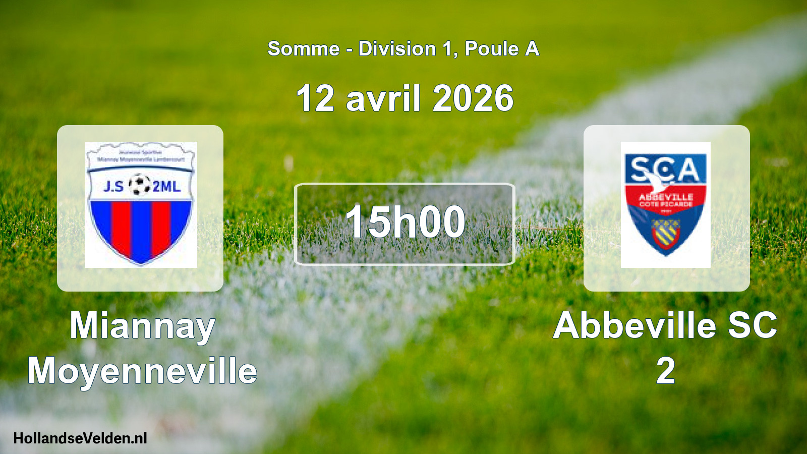 Scheduled Match: Miannay Moyenneville - Abbeville SC 2 (12 April 2026)