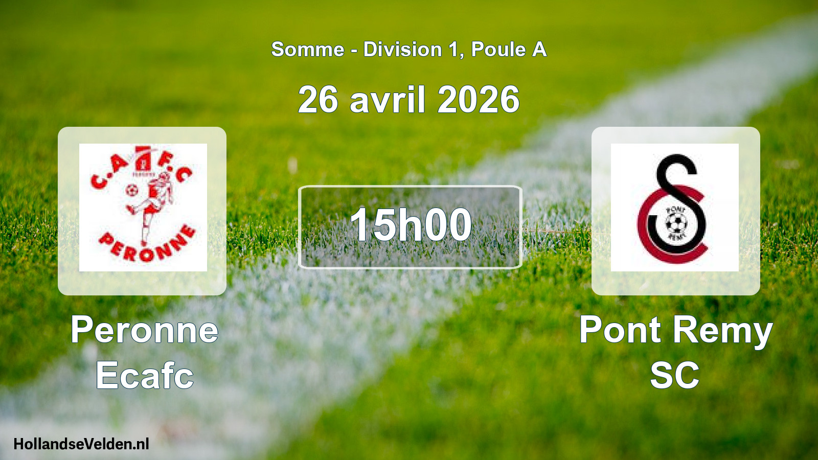 Match programmé: Peronne Ecafc - Pont Remy SC (26 avril 2026)