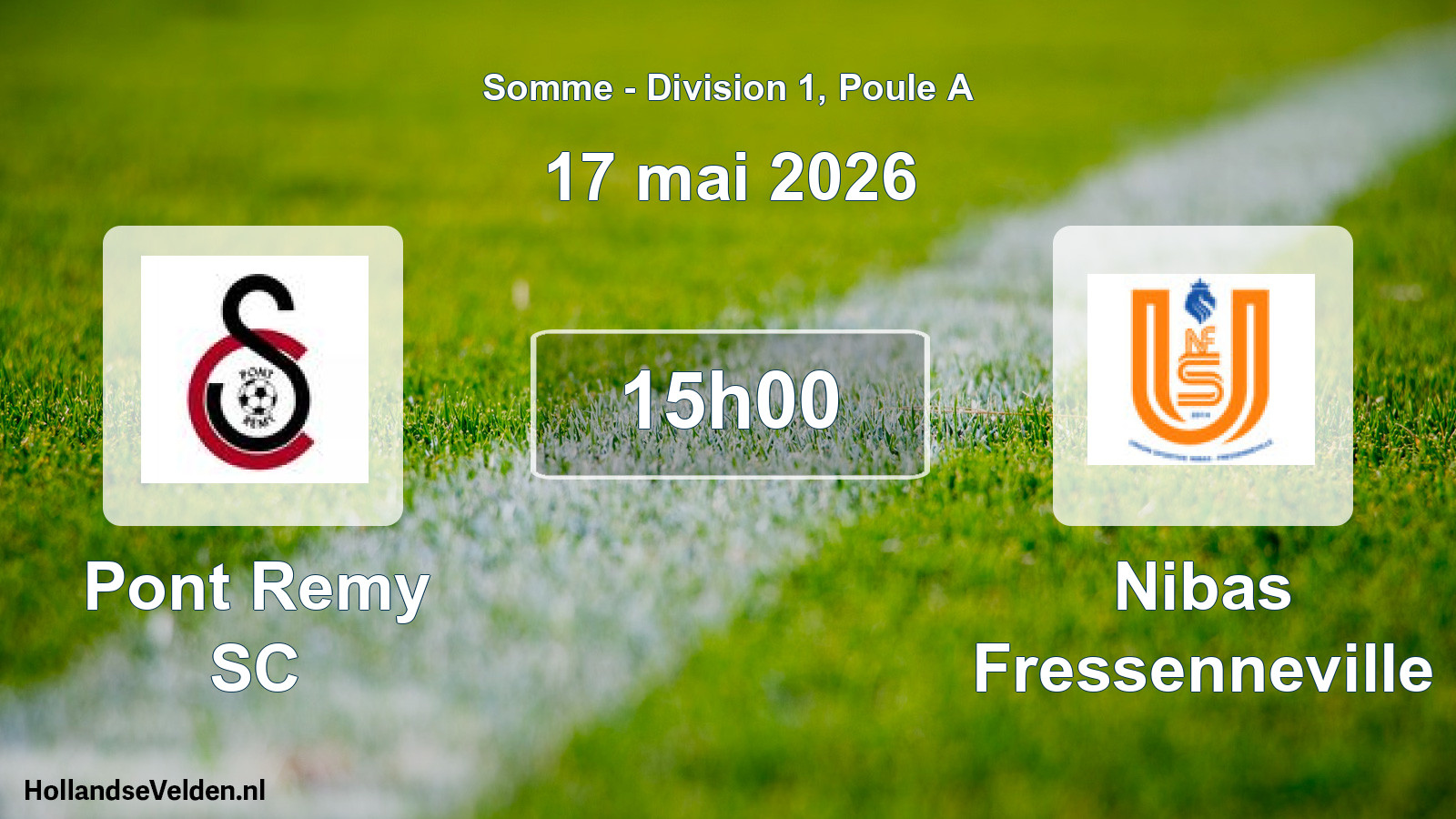 Match programmé: Pont Remy SC - Nibas Fressenneville (17 mai 2026)