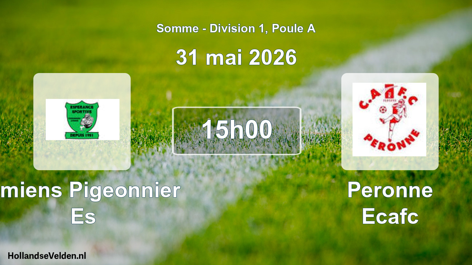 Geplande wedstrijd: Amiens Pigeonnier Es - Peronne Ecafc (31 mei 2026)
