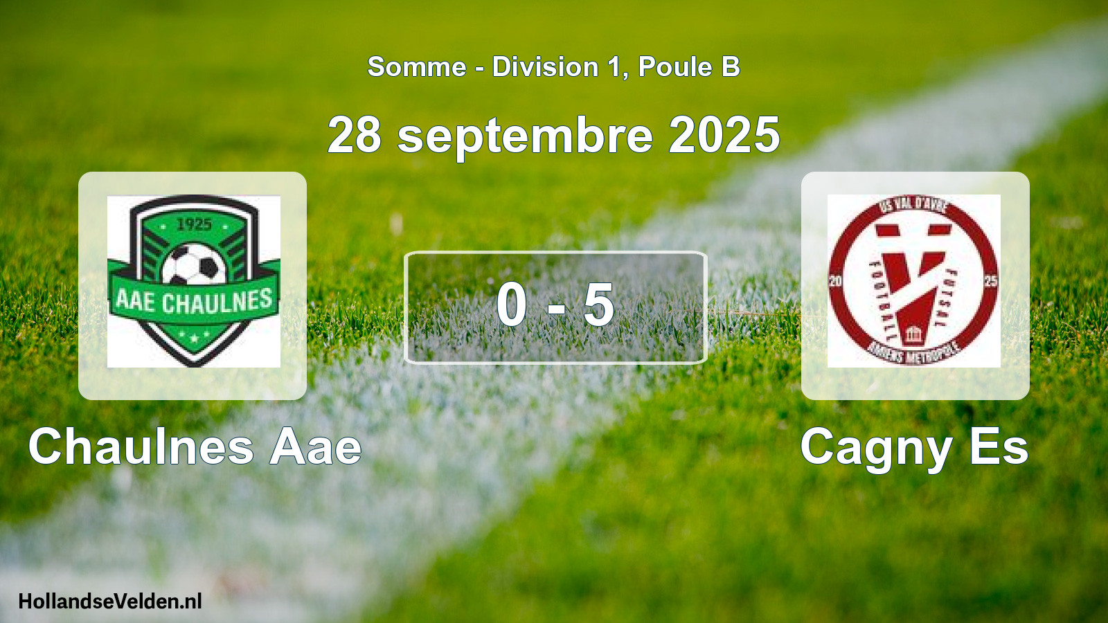 Match joué: Chaulnes Aae - Cagny Es 0 - 5 (28 septembre 2025)
