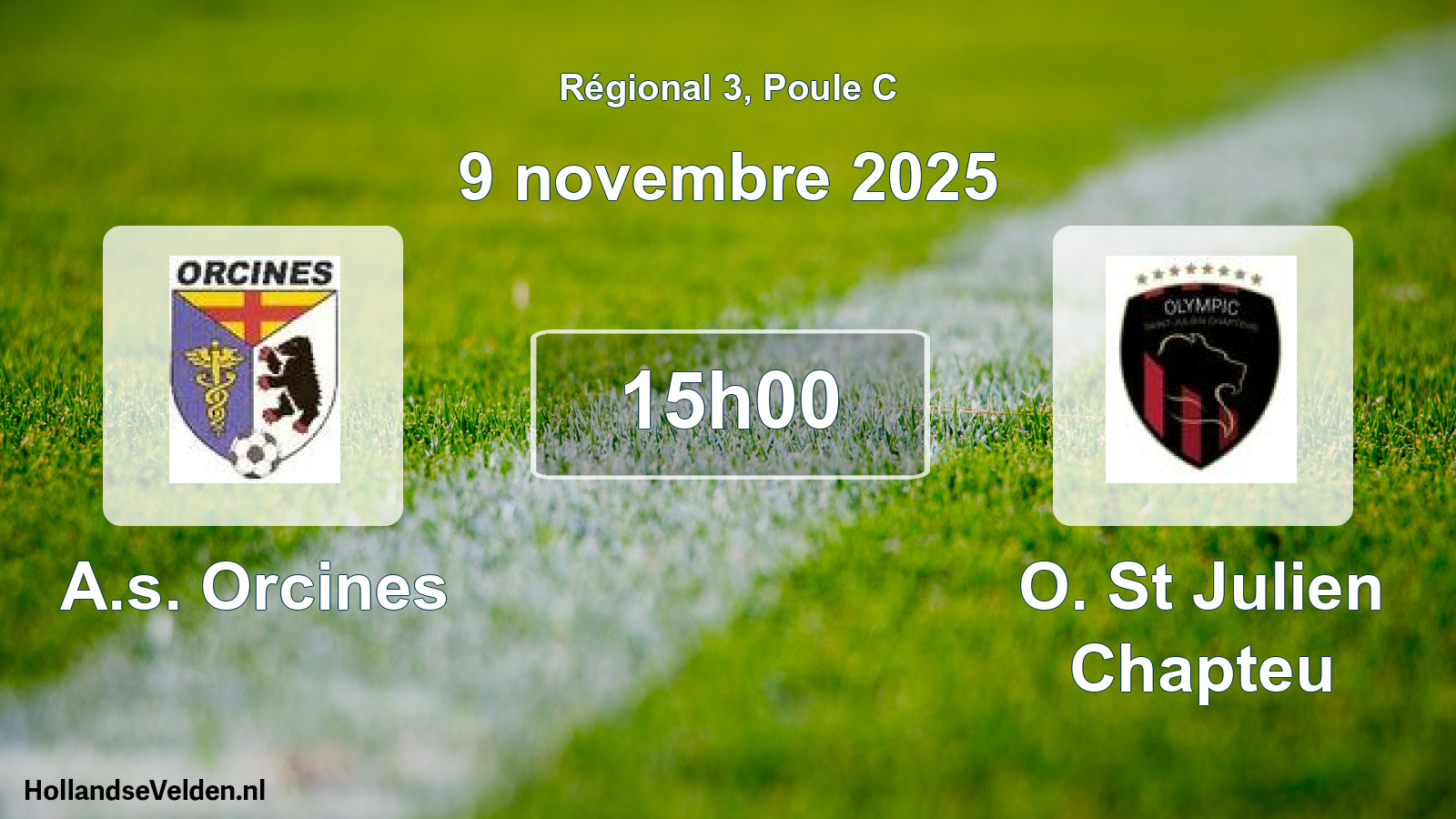 Geplande wedstrijd: A.s. Orcines - O. St Julien Chapteu (9 novembre 2025)