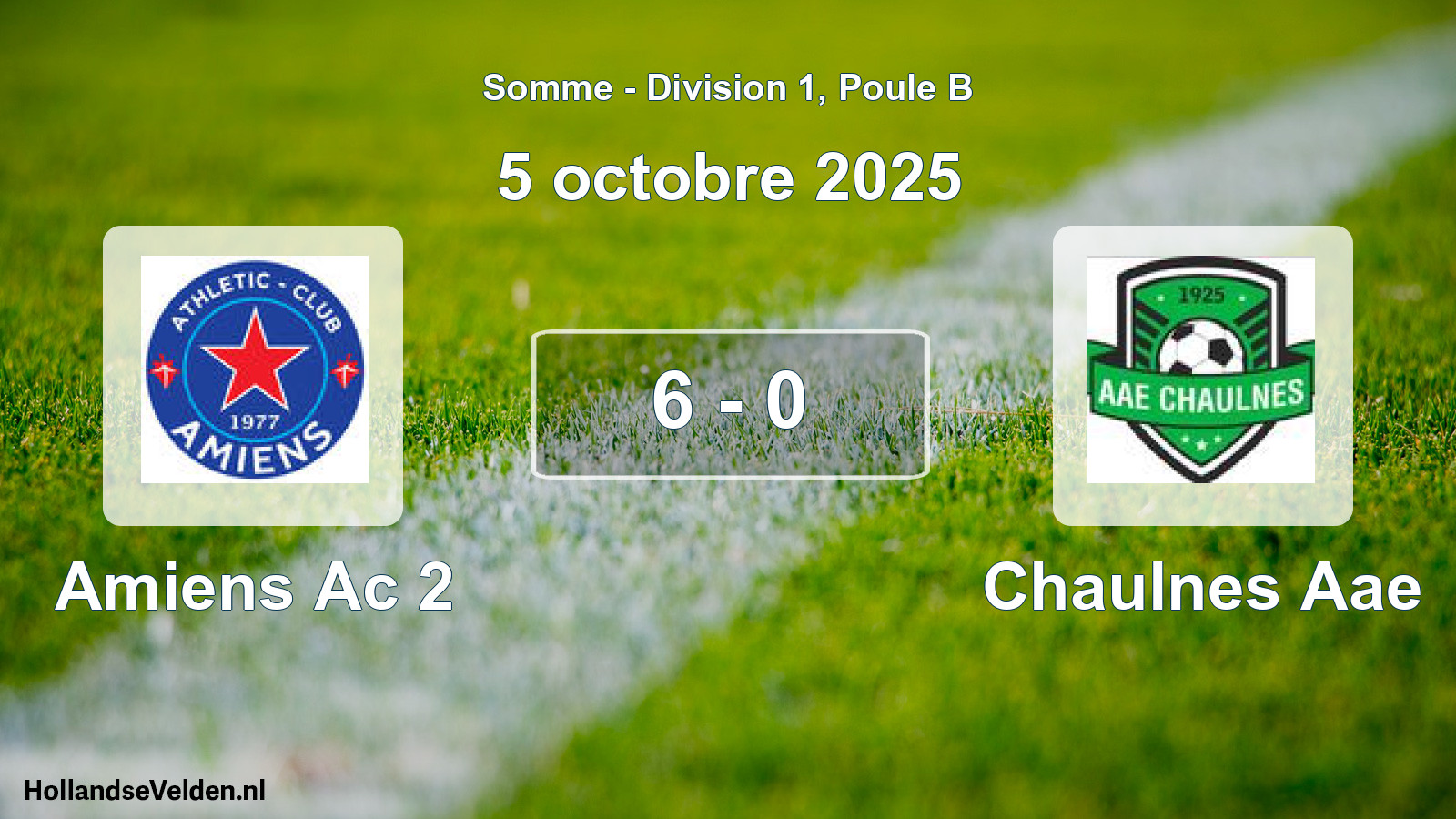 Match joué: Amiens Ac 2 - Chaulnes Aae 6 - 0 (5 octobre 2025)