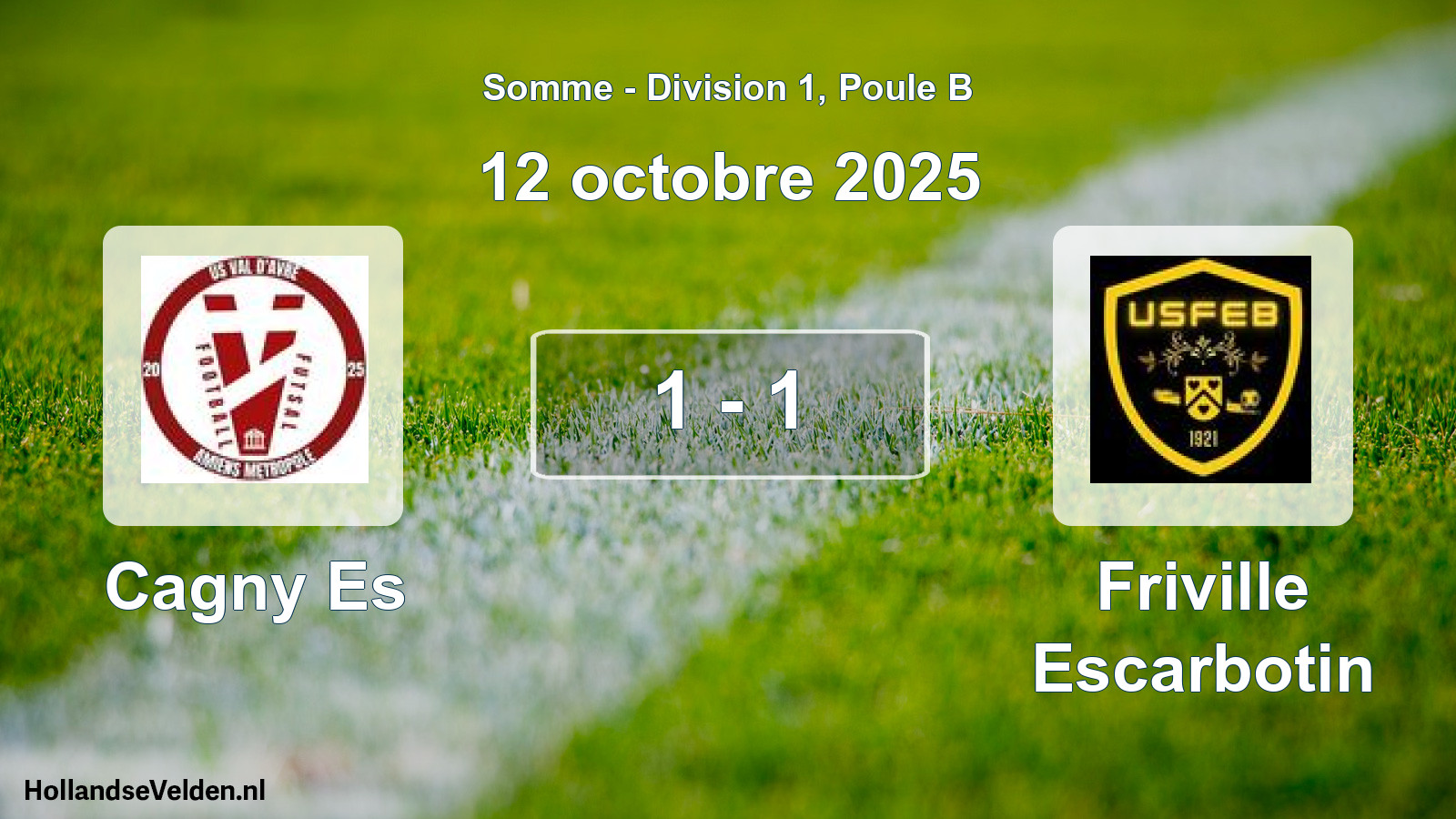 Match joué: Cagny Es - Friville Escarbotin 1 - 1 (12 octobre 2025)
