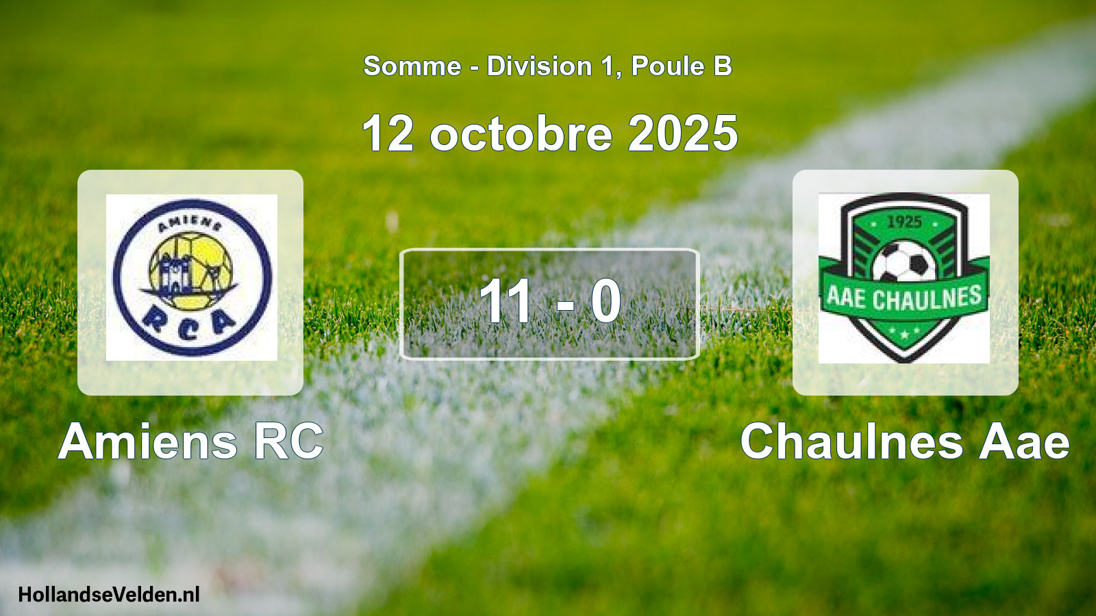 Match joué: Amiens RC - Chaulnes Aae 11 - 0 (12 octobre 2025)